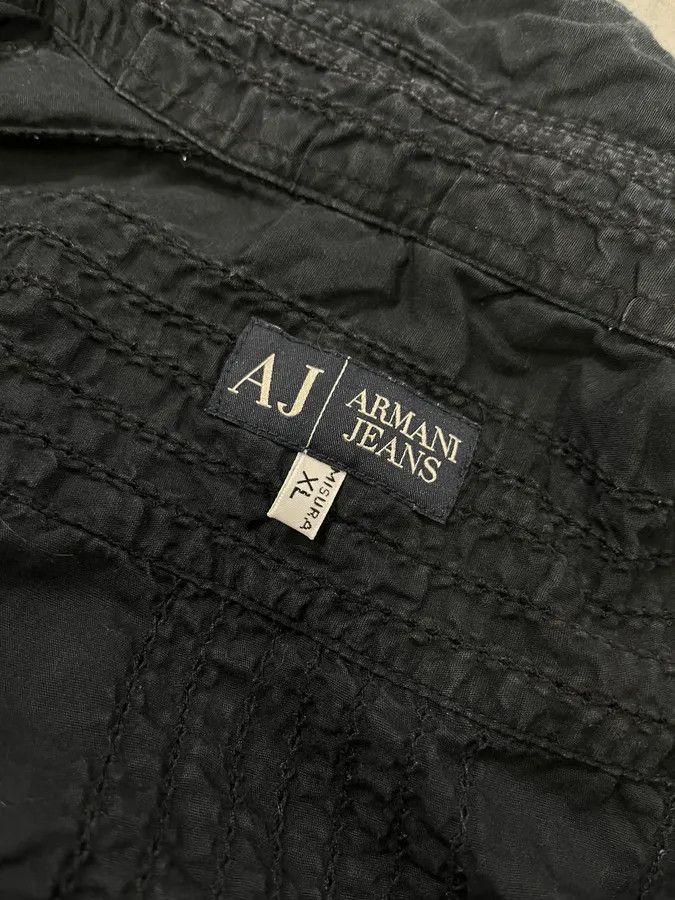 Emporio Armani Armani Dark Navy Wrinkled Shirt Size US L / EU 52-54 / 3 - 9 Thumbnail