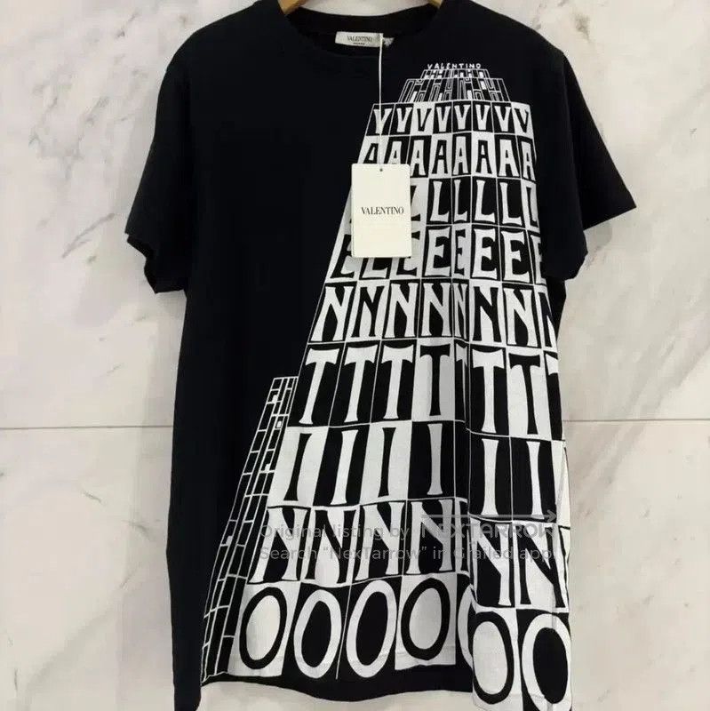 Valentino Valentino Black Logo Print Short Sleeve T-Shirt . Size XS / US 0-2 / IT 36-38 - 6 Thumbnail