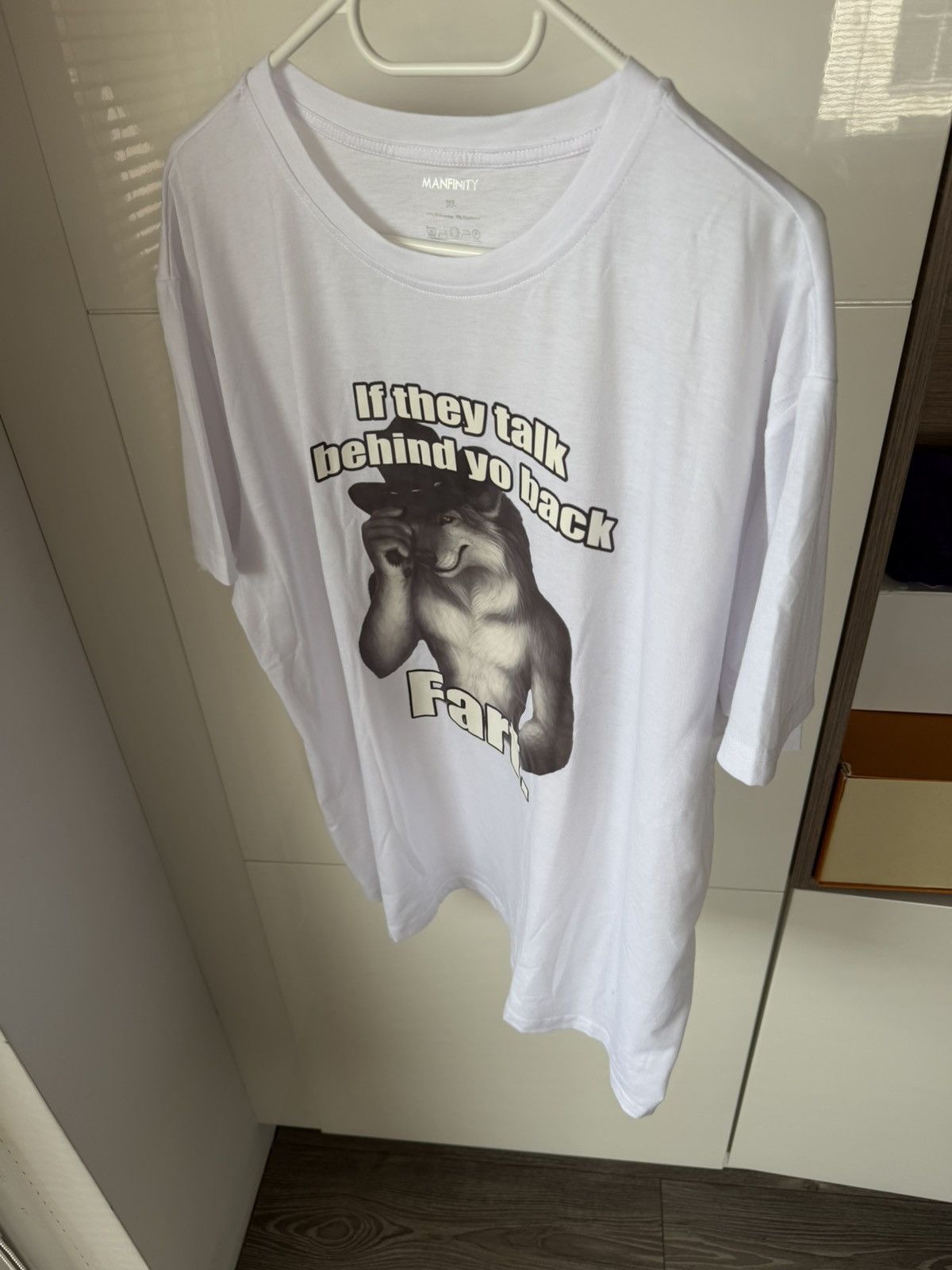 Other MeMe Tee Manfinity Wolf If They Talk Behind Yo Back FART Size US XL / EU 56 / 4 - 10 Thumbnail