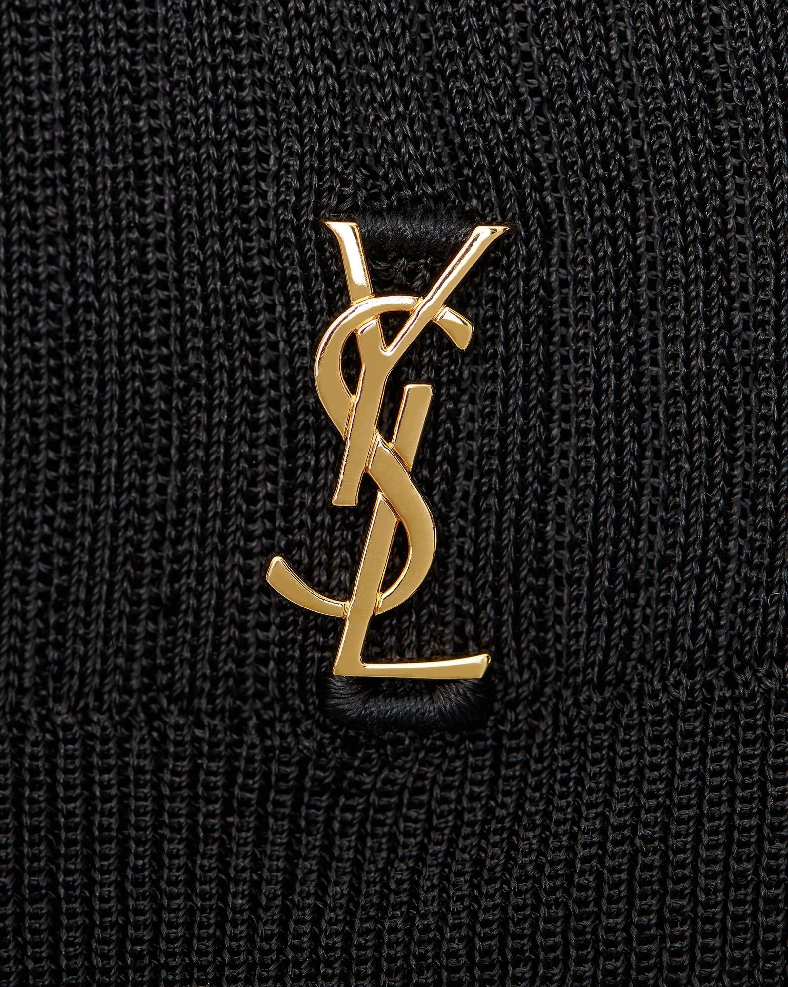 Saint Laurent Paris o1tr1nto0325 699884 Cassandre Top Ribbed Knit Sweater Black Size XL / US 12-14 / IT 48-50 - 3 Thumbnail
