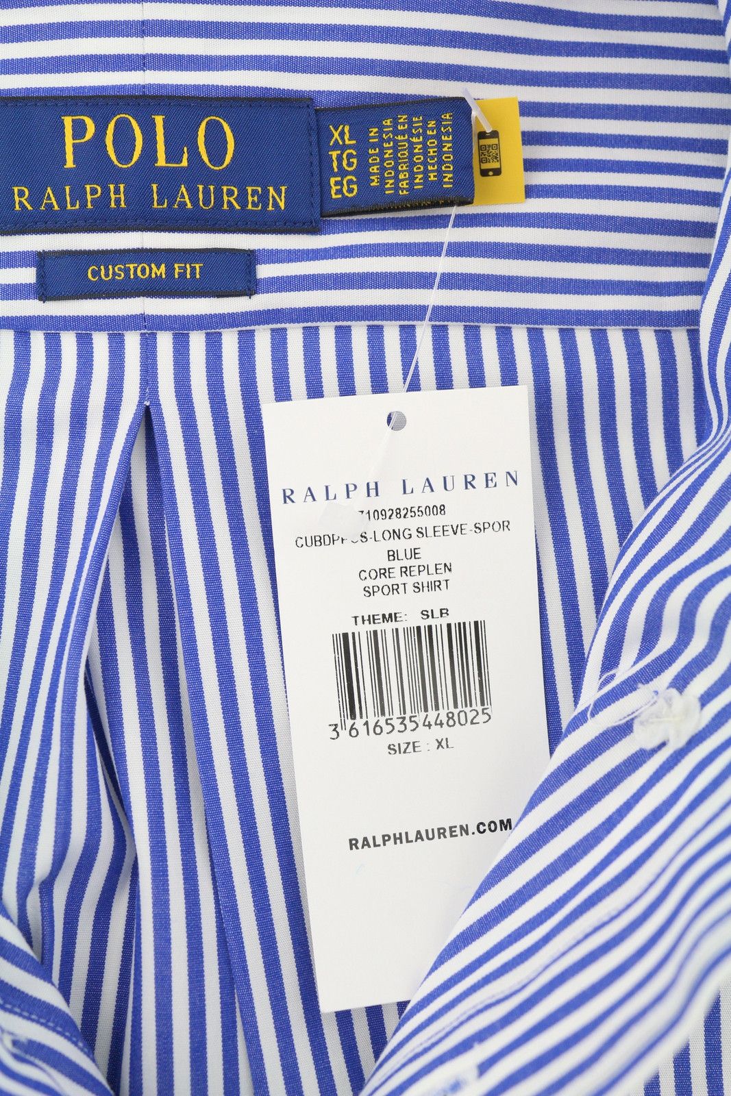 Ralph Lauren CORE REPLEN XL Stretch Custom Fit Striped Button Down 87014 Size US XL / EU 56 / 4 - 6 Thumbnail