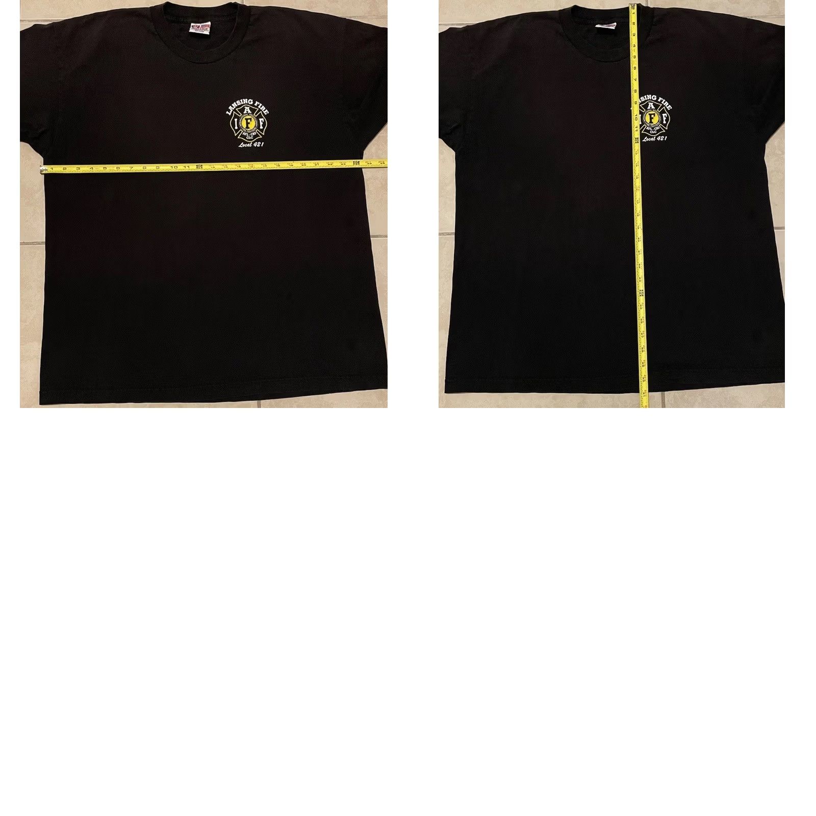 Vintage VINTAGE Lansing Fire Dept Faded Shirt 2XL Black USA Police Fighter Cop Biker Grunge 90s Shirt Mens Size US XXL / EU 58 / 5 - 9 Thumbnail