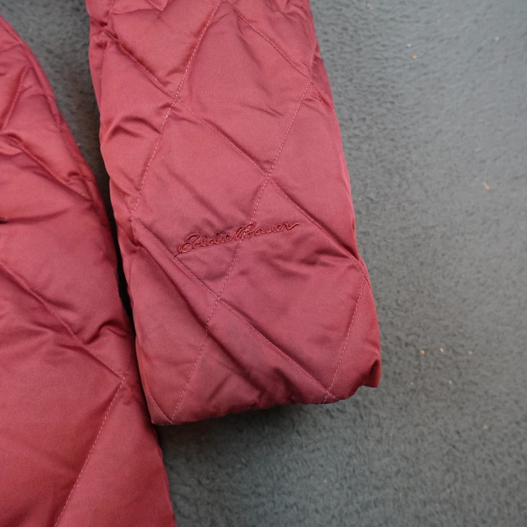 Eddie Bauer Eddie Bauer Coat Womens Large Red Quilted Down Puffer Belted Long Jacket Size L / US 10 / IT 46 - 3 Thumbnail