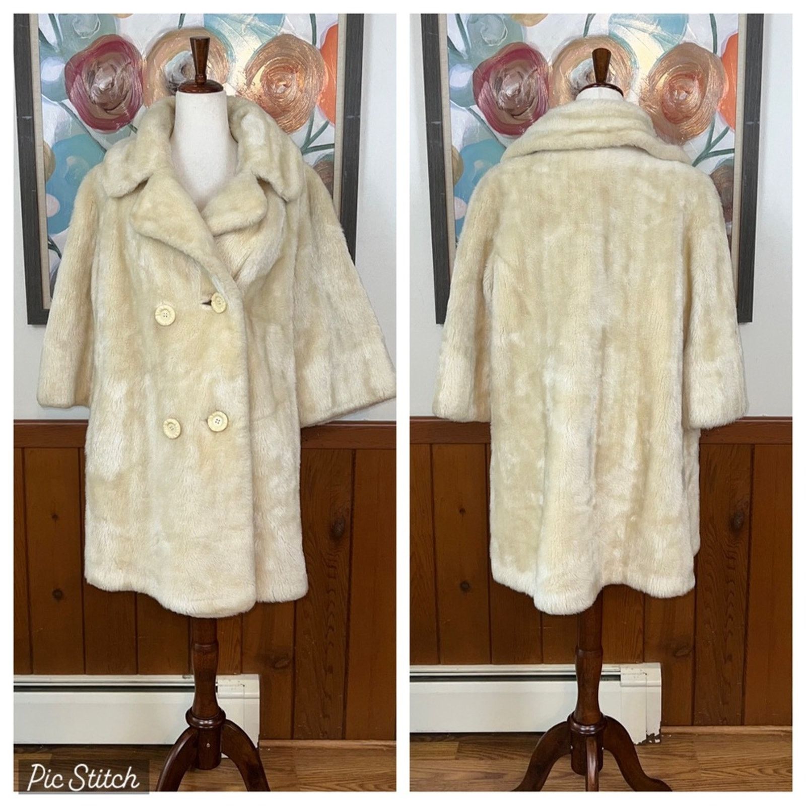 Vintage Funky Vintage 1960s/70s Alatia Almanac Faux Fur Coat! Size L / US 10 / IT 46 - 1 Thumbnail