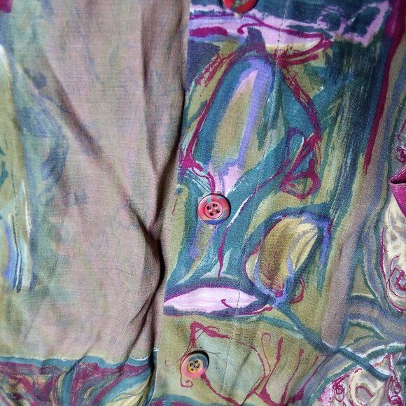 Other Vintage Marsina Abstract Geometric Psychedelic Button Shirt Size L / US 10 / IT 46 - 4 Thumbnail