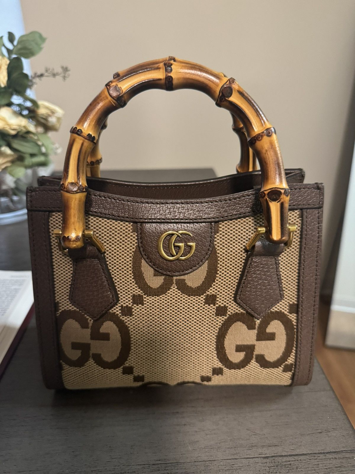 Gucci Gucci Jumbo GG Diana Canvas Bamboo mini Tote Size ONE SIZE - 1 Thumbnail