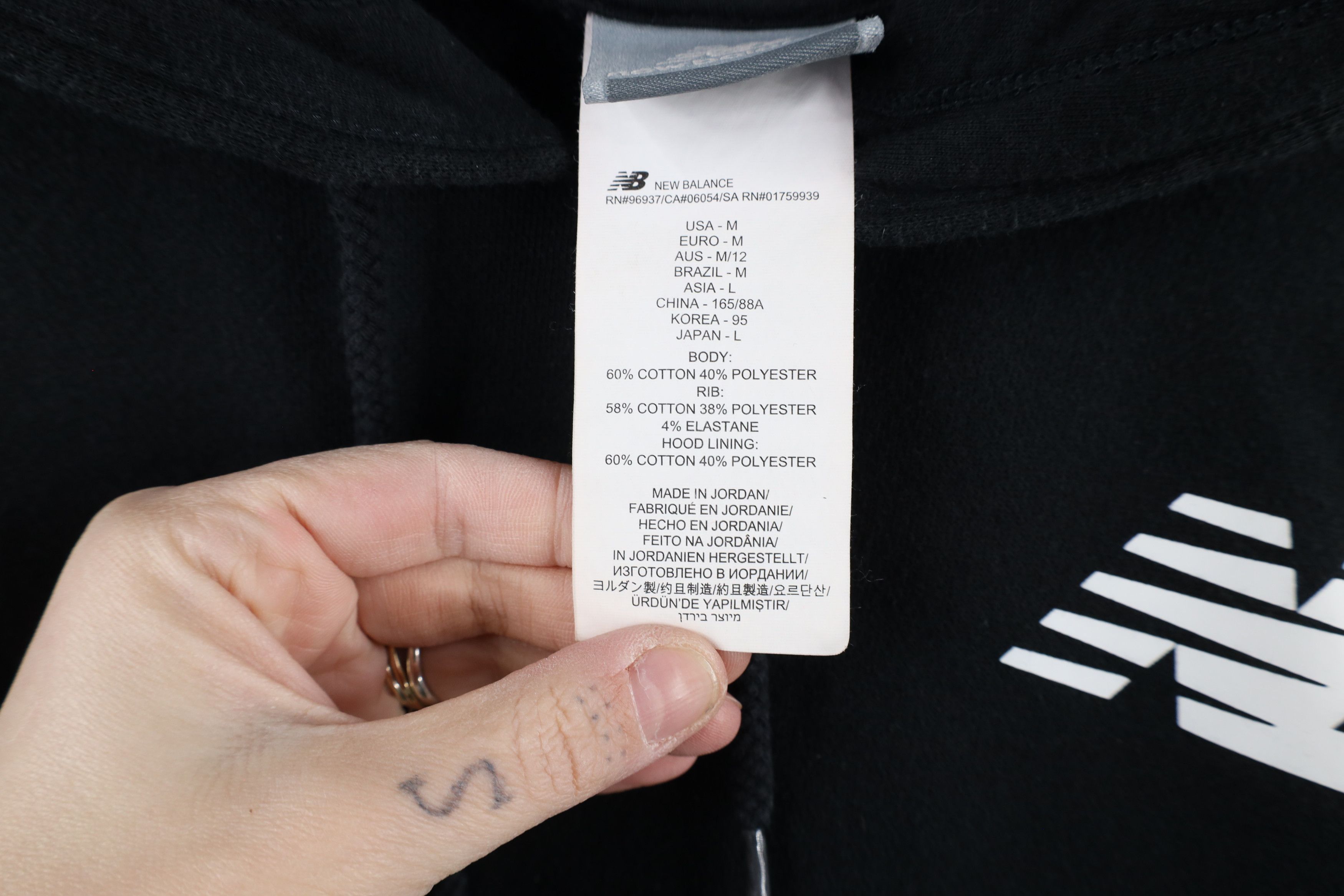 New Balance × Vintage Vintage Y2K New Balance Monogram Hoodie Sweatshirt Black Size M / US 6-8 / IT 42-44 - 8 Thumbnail