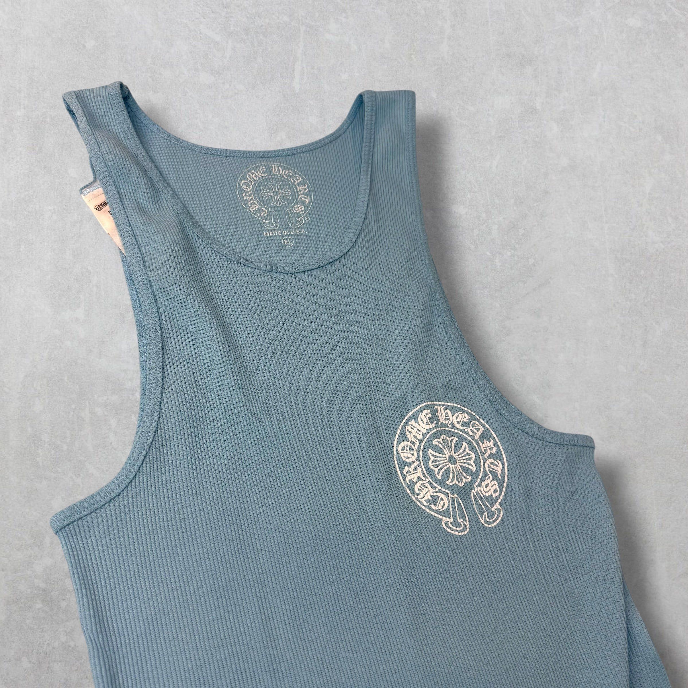 Chrome Hearts Chrome Hearts Horseshoe Baby Blue Ribbed Tank XL Size US XL / EU 56 / 4 - 3 Thumbnail