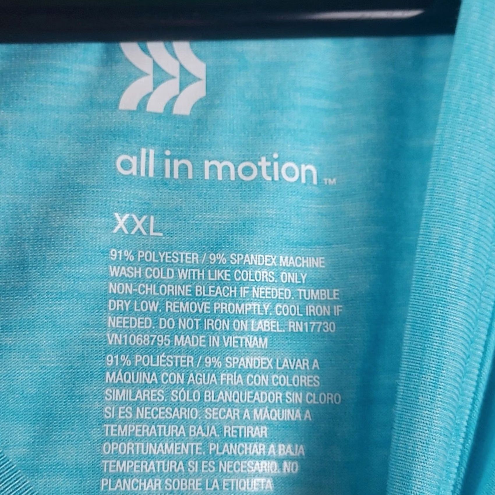 Vintage All in Motion Women's Cropped Active Tank Top Neon Blue XXL Moisture Wicking Quick Dry Crew Neck Sleeveless Casual Activewear Tank Top Size XXL / US 16-18 / IT 52-54 - 5 Thumbnail