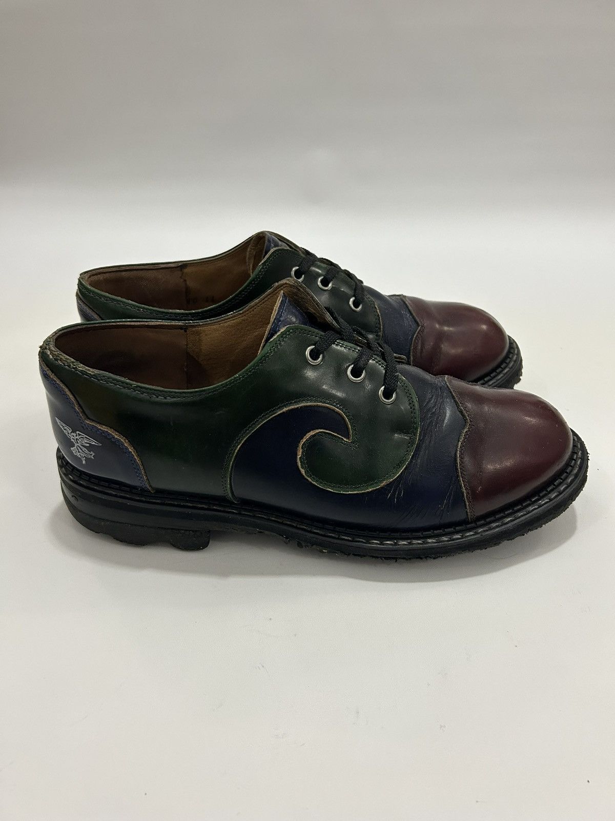 John Fluevog Gibson Swirl Leather Derby Shoes Size US 11 / EU 44 - 1 Thumbnail