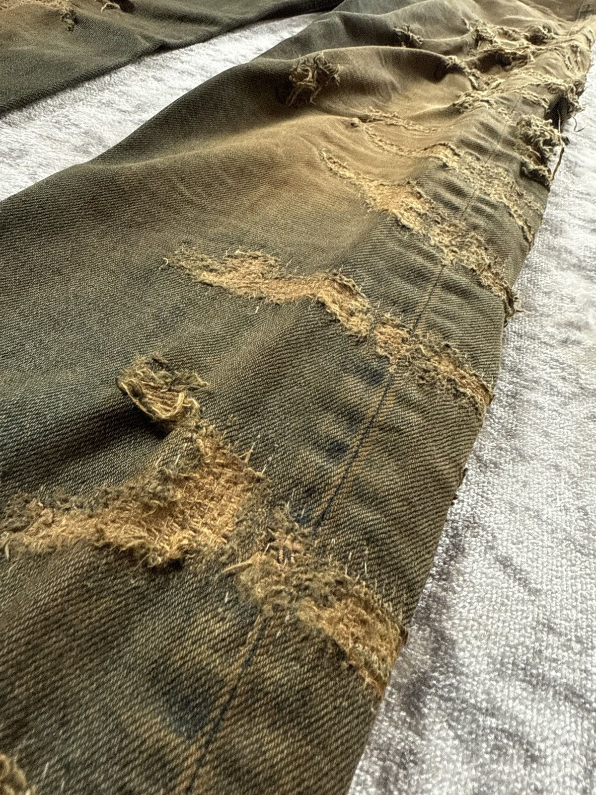 Diesel Black Gold F/W 2015 Diesel Black Gold Distressed Mud Wash Stacked Jeans Size US 34 / EU 50 - 10 Thumbnail