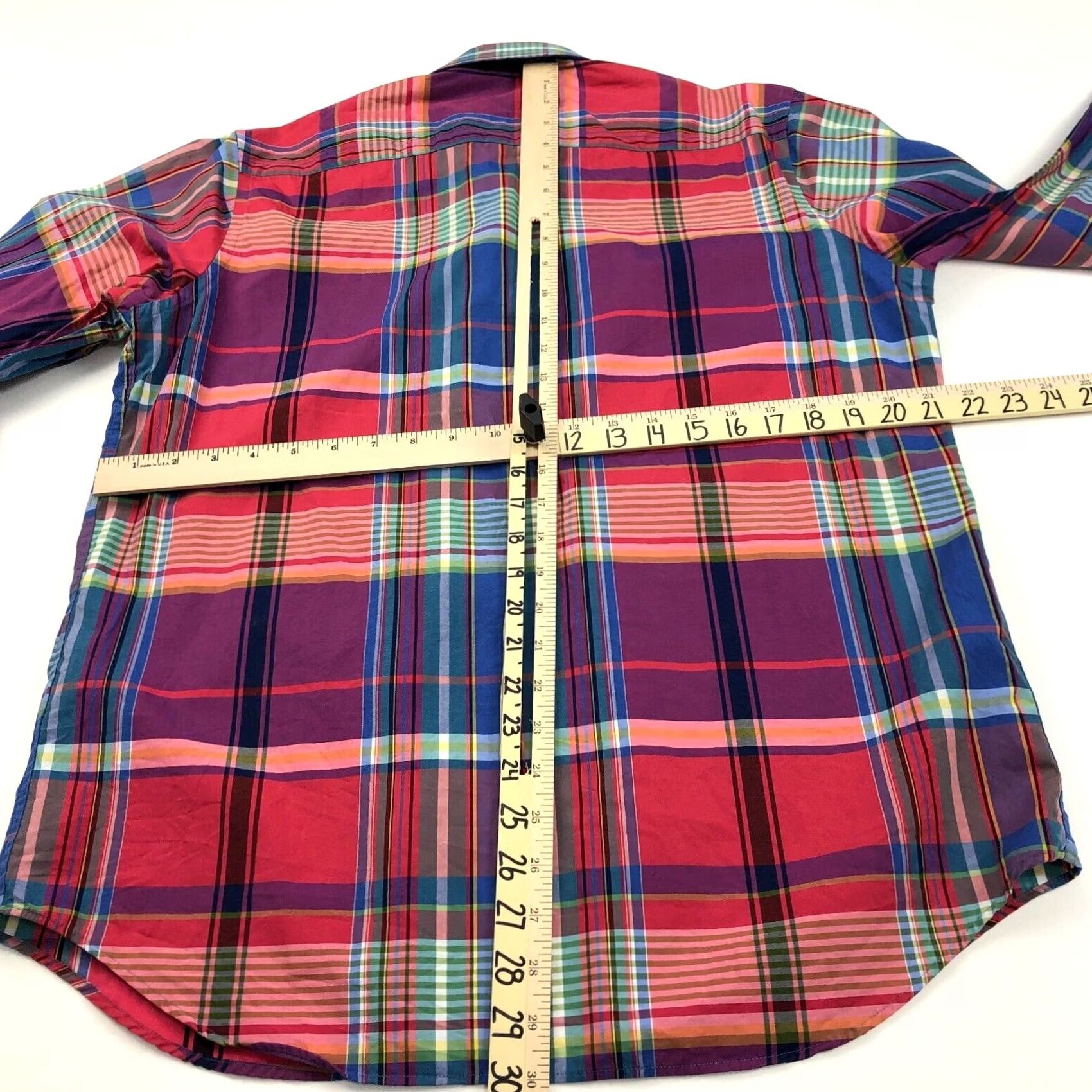 BUGATCHI Bugatchi Uomo Shirt Button-Up Plaid Cotton Classic Fit Long Sleeve Casual Collar 14/14.5 Mens Regular Size Multicolor Size US M / EU 48-50 / 2 - 4 Thumbnail