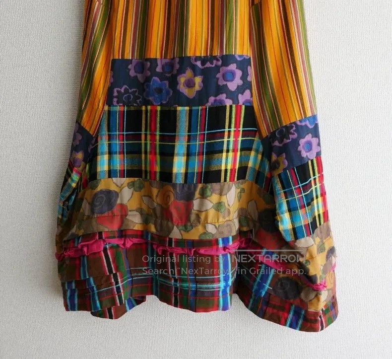 Comme des Garcons Comme Des Garcons size F Floral Plaid Mixed Material Skirt Size 24" / US 00 / IT 34 - 2 Thumbnail