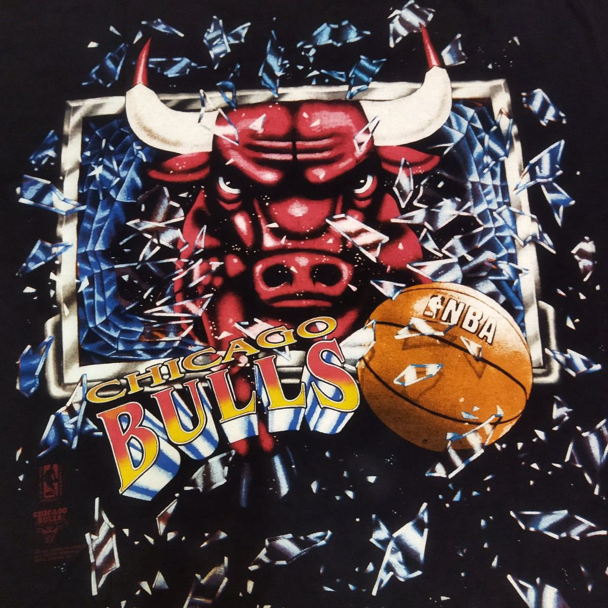 NBA × Vintage Chicago Bulls Shattered Backboard Vintage 1992 NBA Tshirt Size US XL / EU 56 / 4 - 2 Thumbnail