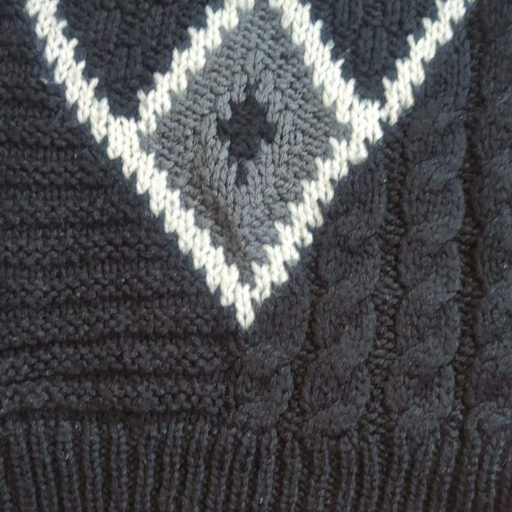 Vintage Vintage Sweater XL Black Textured Geometric Diamond Grandpa Size US XL / EU 56 / 4 - 3 Thumbnail