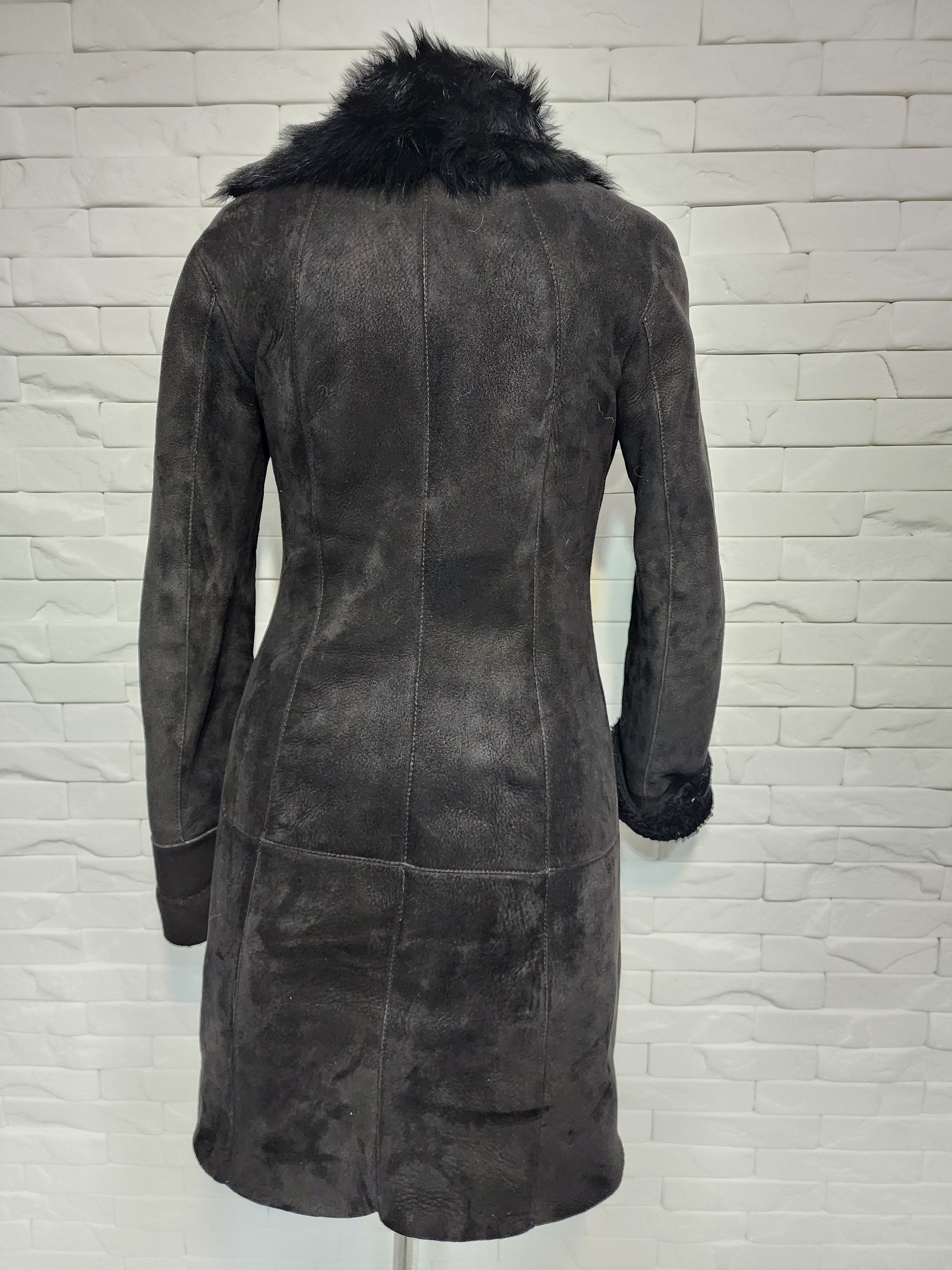 Genuine Leather Black Sheepskin Coat: Genuine Fur, Metal Zipper Size S / US 4 / IT 40 - 4 Thumbnail
