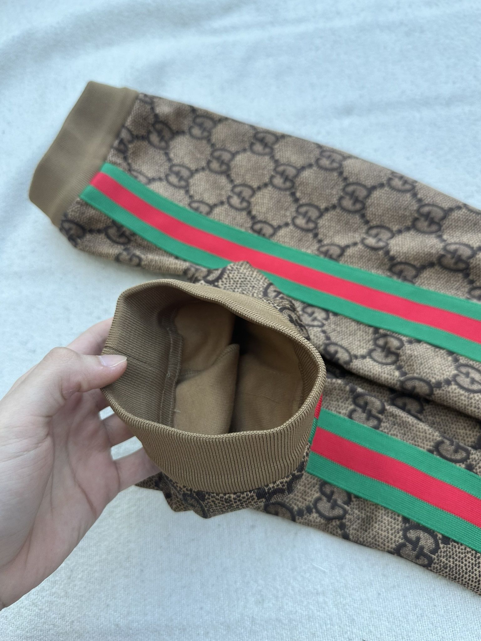 Gucci Gucci Sweatpants Monogram Side Web Stripe Brown Size 25" / US 0 / IT 36 - 11 Thumbnail