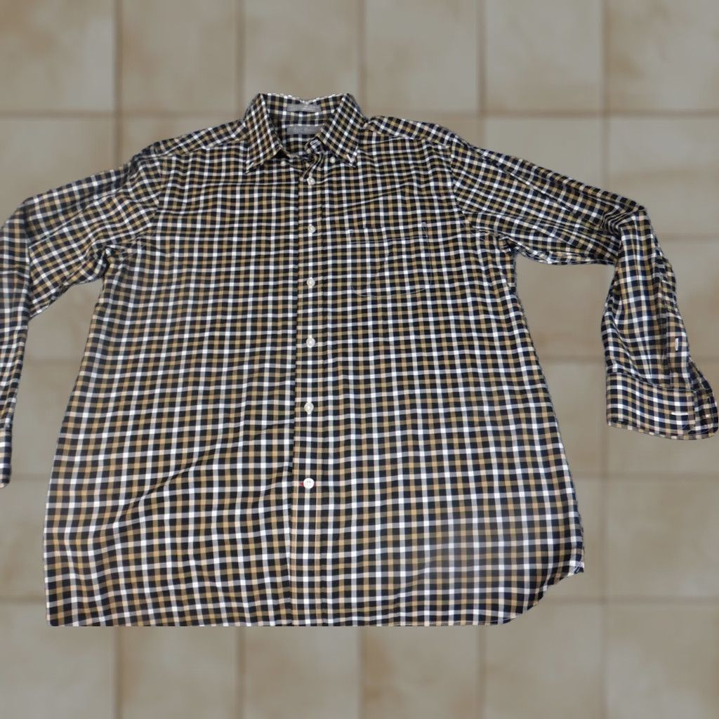 Cremieux Daniel Cremieux Mens Shirt Medium Multicolor Plaid Button-Down Knit Cotton Long Sleeve Regular Button-Up Collared Mens Size US M / EU 48-50 / 2 - 1 Thumbnail