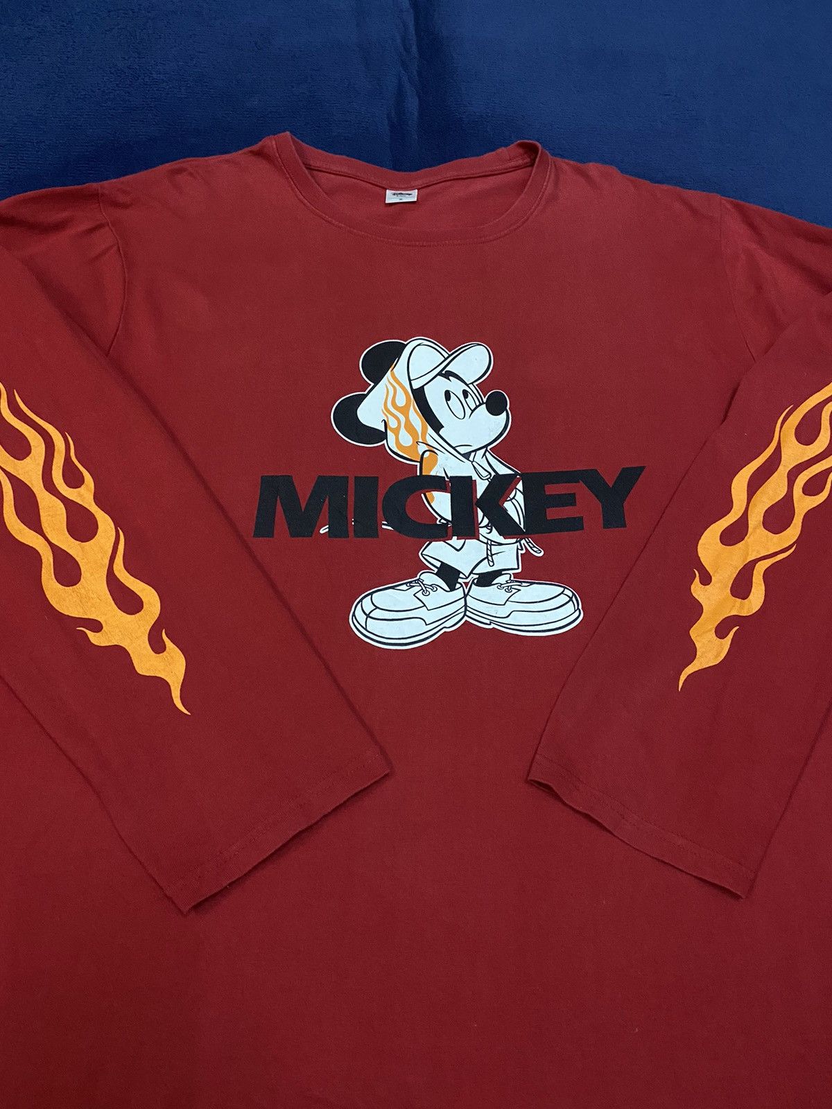 Mickey Mouse Disney Mickey Fire Flame Longsleeve Tee Size US XL / EU 56 / 4 - 1 Thumbnail