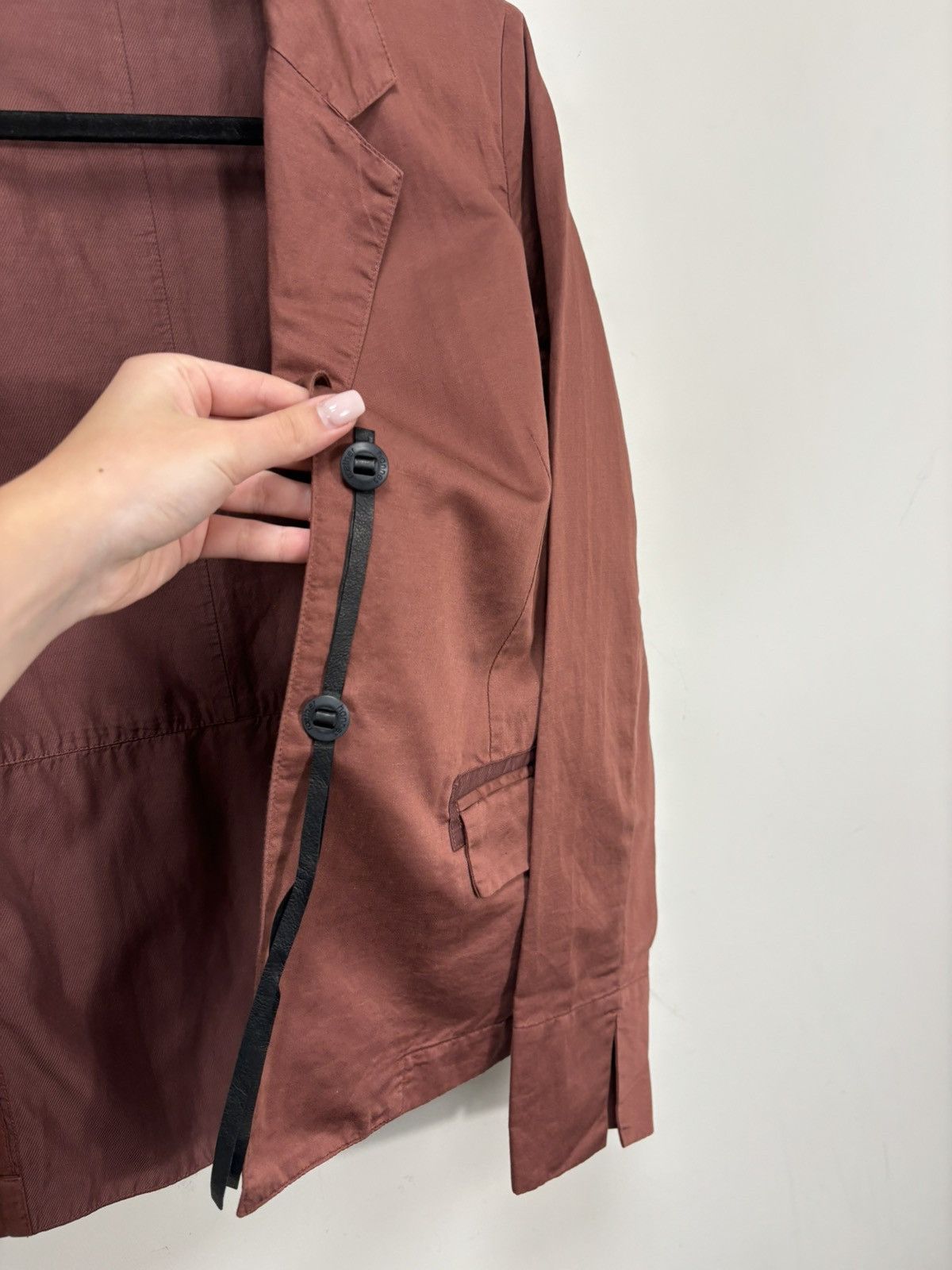 hannes roether Hannes Roether NEW Rust Cotton Linen Luxury Blazer Jacket Size M / US 6-8 / IT 42-44 - 14 Thumbnail