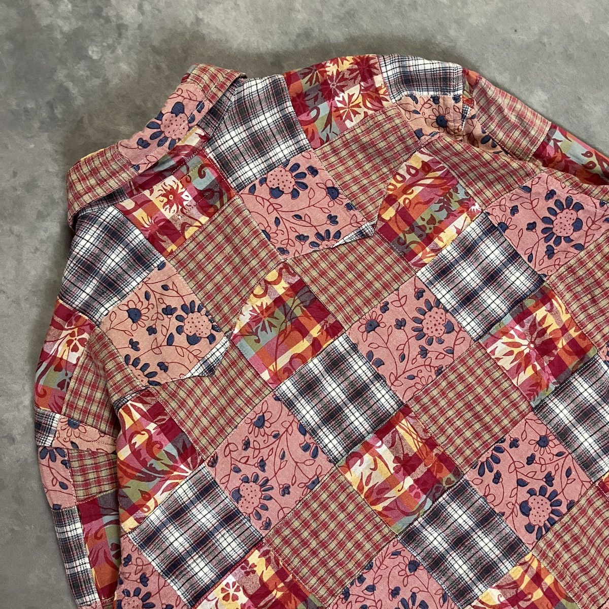 Flannel Spice Island Flannel Patch Work Western Shirt Plaid Floral Size US M / EU 48-50 / 2 - 9 Thumbnail