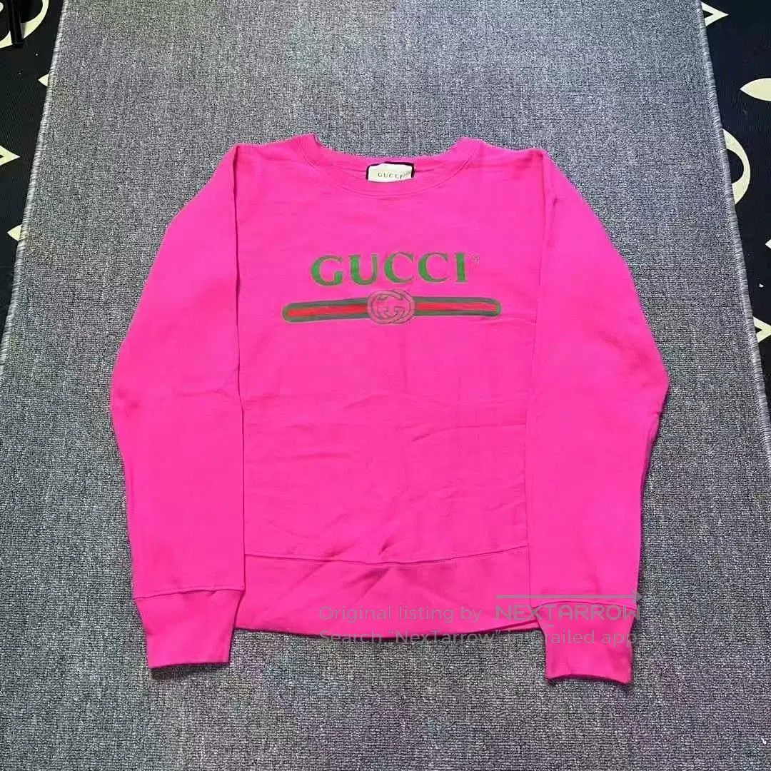 Gucci gucci pink logo hoodie sweatshirt for women. Size L / US 10 / IT 46 - 1 Thumbnail