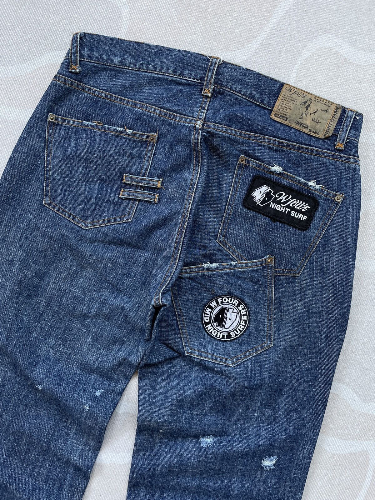 If Six Was Nine × Japanese Brand W Four Night Surf Baggy Jeans (P85) Size US 33 - 4 Thumbnail