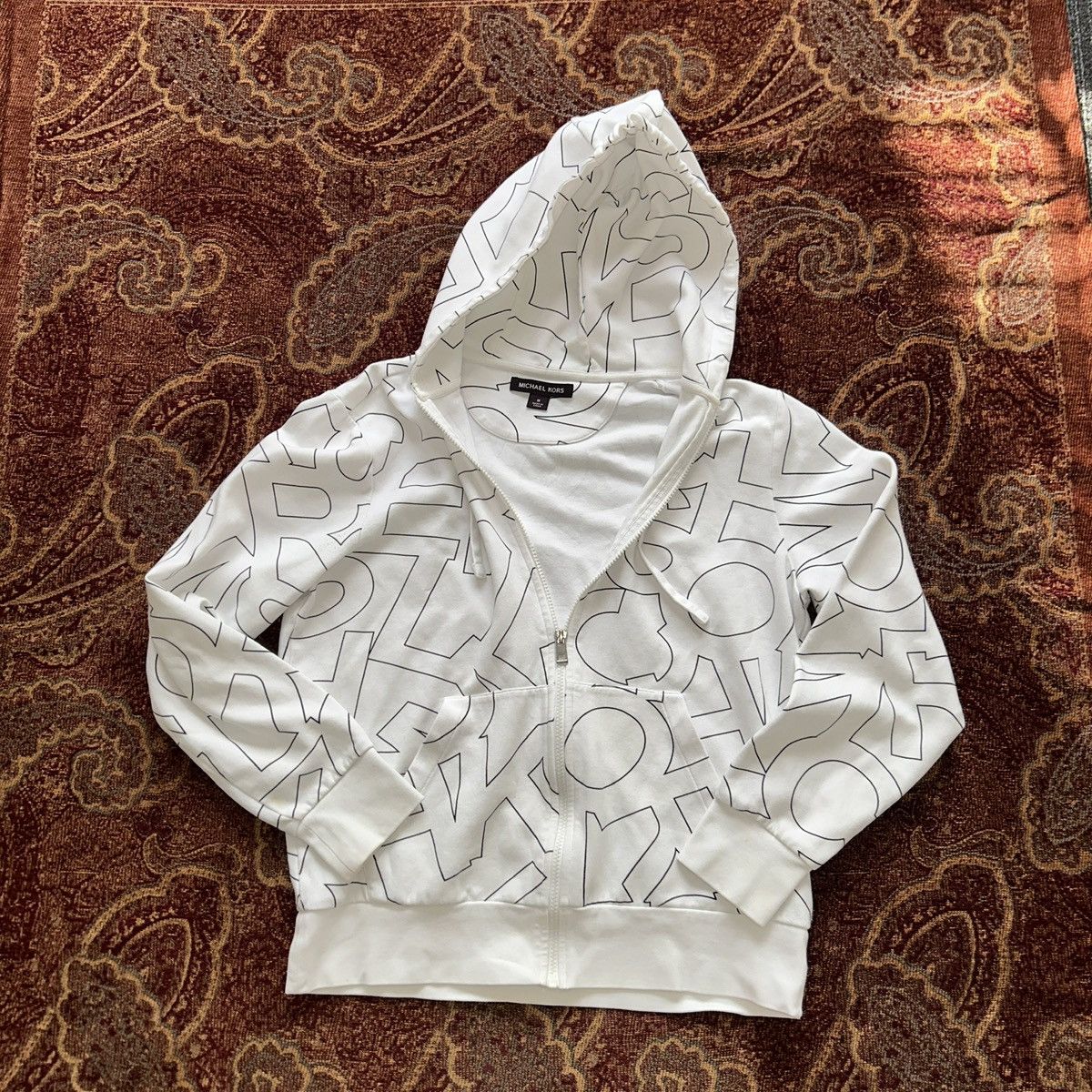 Michael Kors Michael Kors White Zip Up Sweater in Women’s Medium Size M / US 6-8 / IT 42-44 - 1 Thumbnail