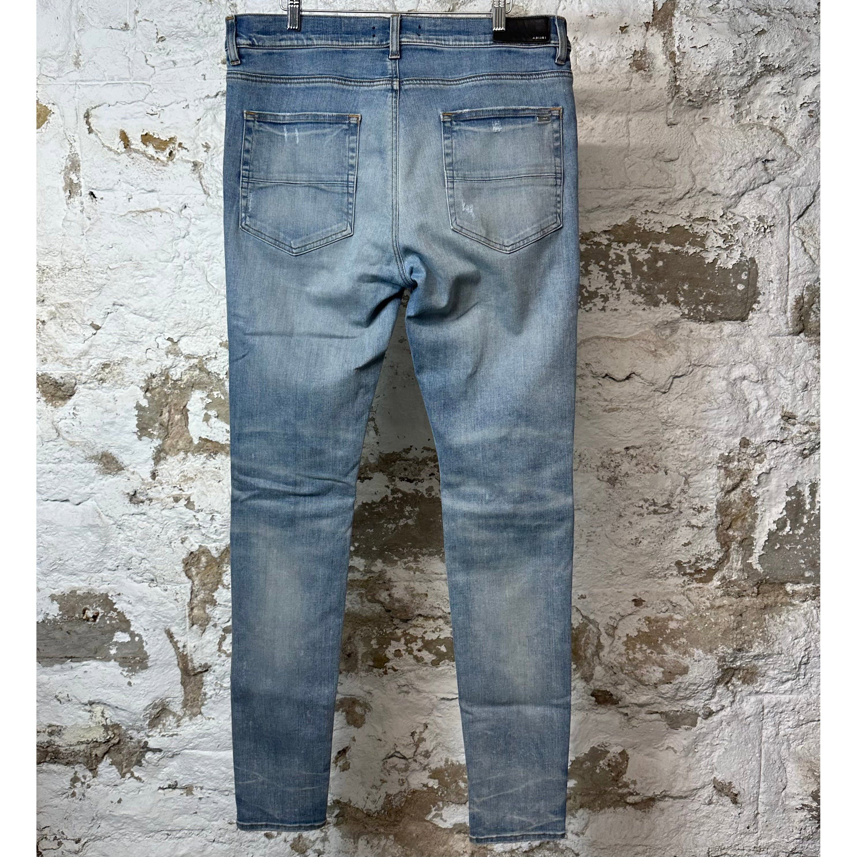 Amiri Amiri MX1 Cracked Pink Blue Denim Jeans Sz 36 Size US 36 / EU 52 - 2 Thumbnail