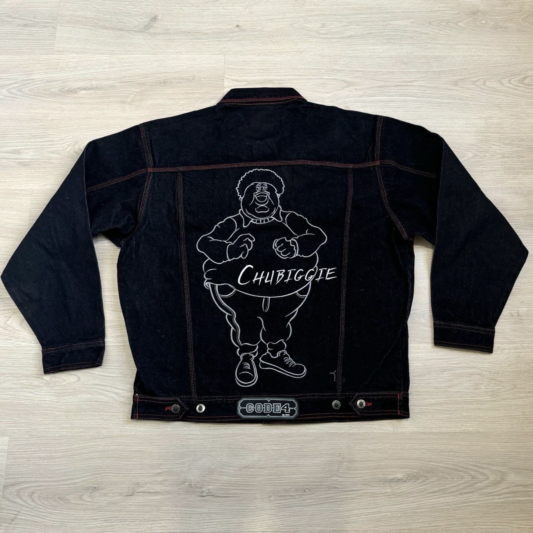 Fubu VINTAGE 90s Y2K Chubiggie Denim Jacket Hip Hop Fubu Southpole Style Size L NWT Jacket Mens Black Denim Trucker Mid-Length Size US L / EU 52-54 / 3 - 2 Thumbnail