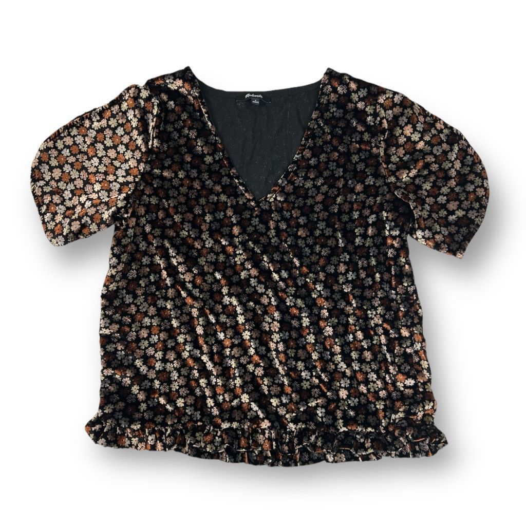 Madewell Madewell Velvet Tulip Sleeve Floral Top Size Small Size S / US 4 / IT 40 - 1 Thumbnail