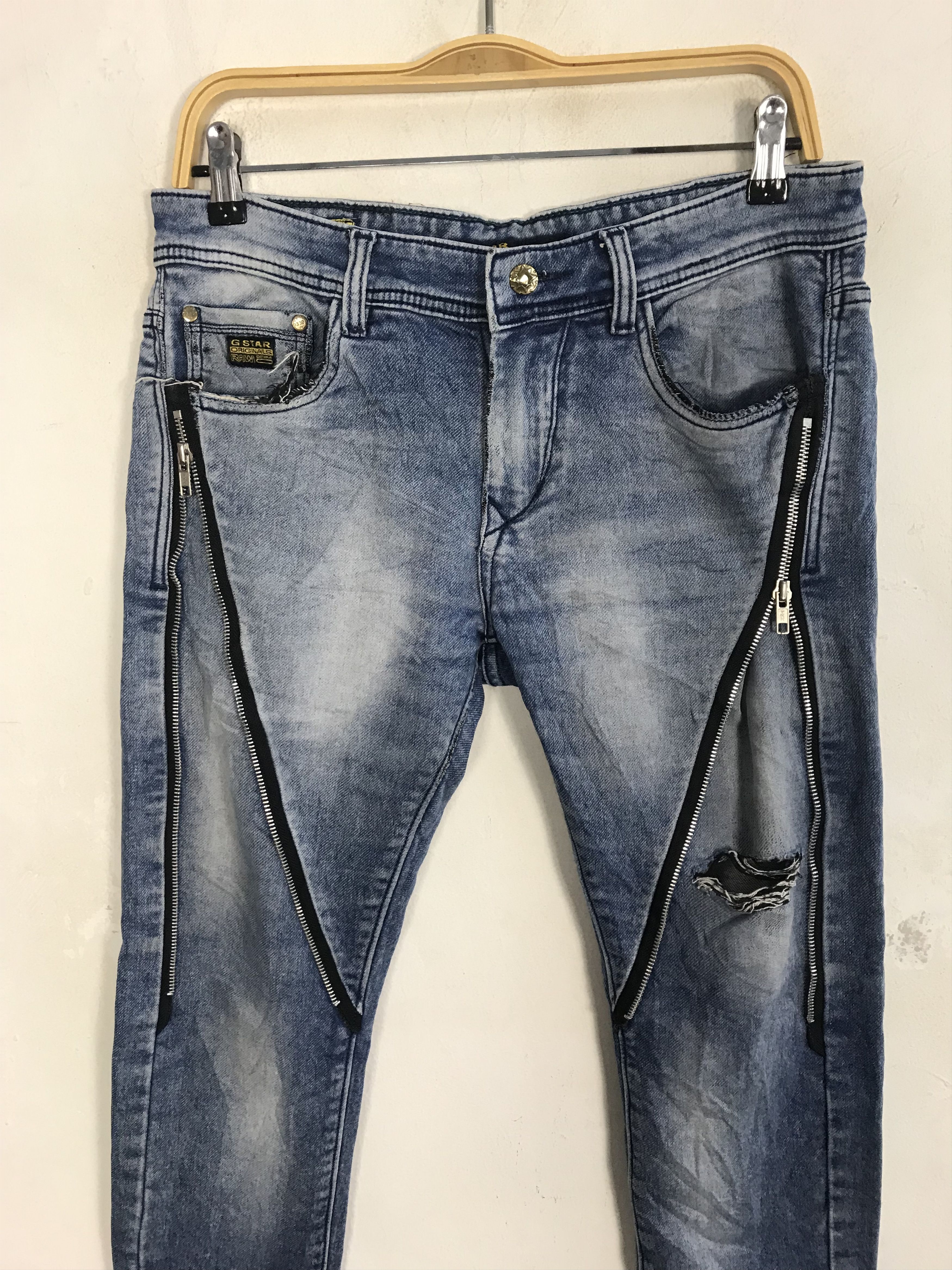G-Star G Star Raw Denim 3301 Jeans Pant Punk Rock Style Skinny Size US 31 - 3 Thumbnail
