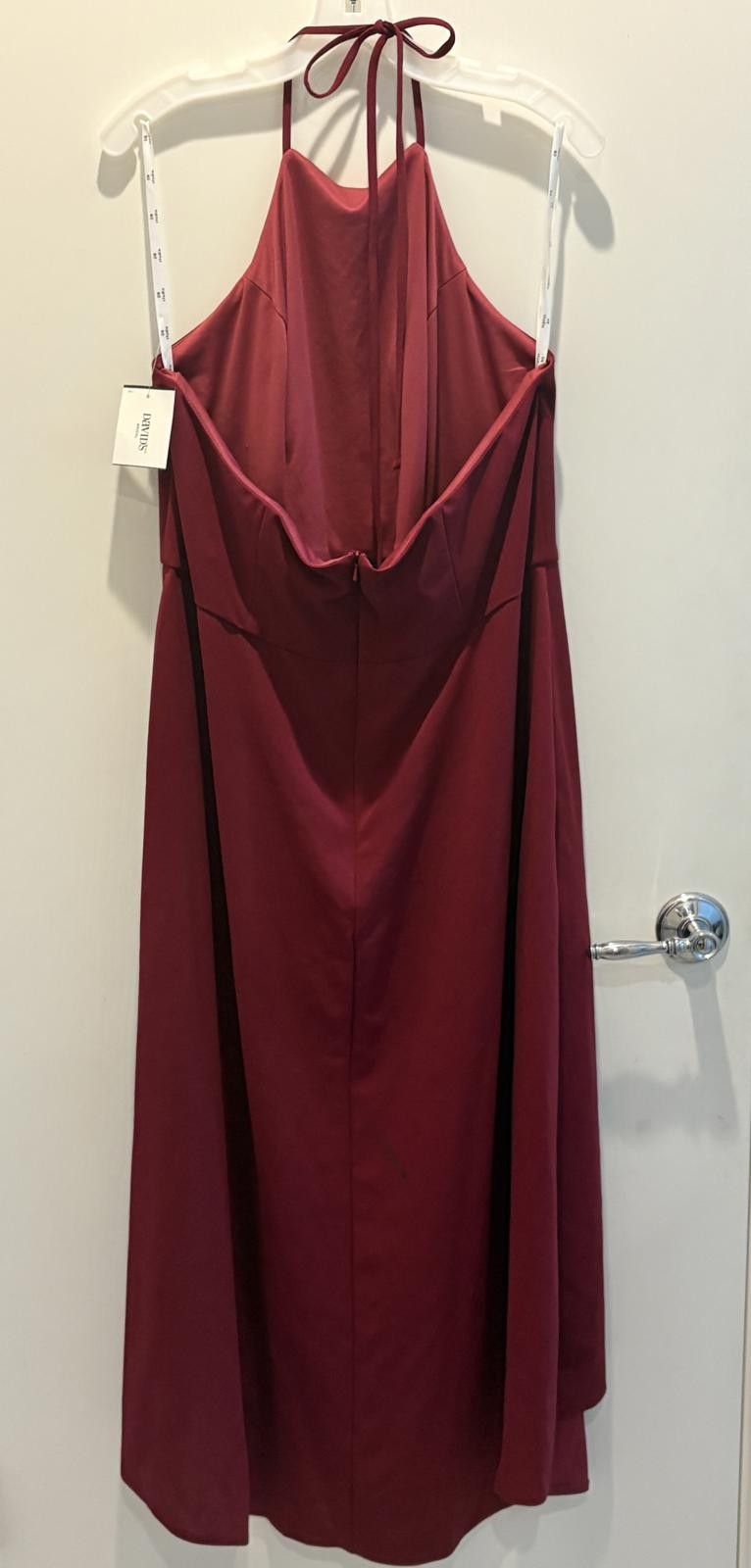 Other Burgundy Halter Dress with High-Low Hem Size 3XL / US 20-22 - 4 Thumbnail