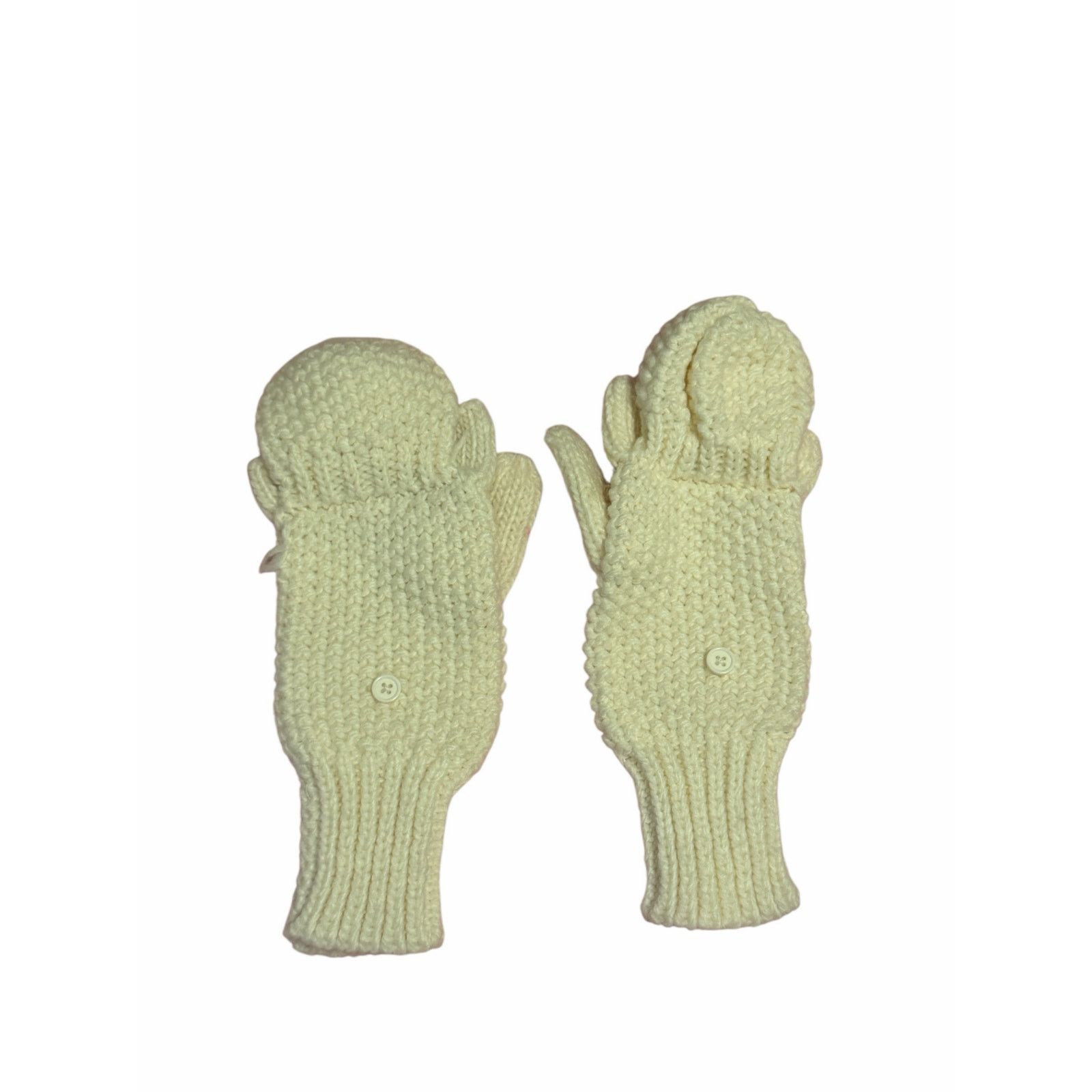 Other Women's White Solid Fuzzy Hand Knit Bird Mitten Gloves Size ONE SIZE - 1 Thumbnail