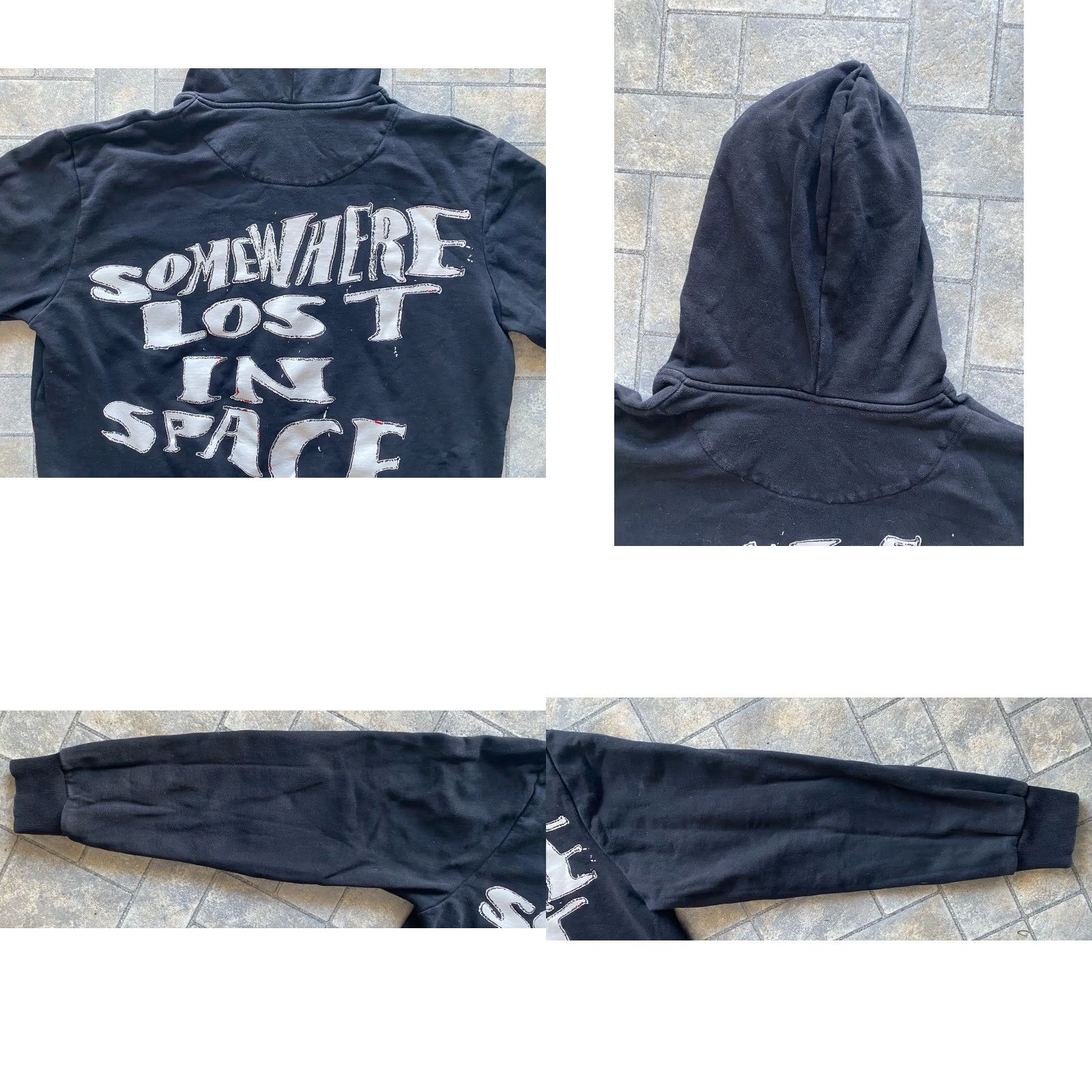 Vintage LSDREAM Hoodie Mens XL Black Pullover Peace Love & Wubz Somewhere Lost In Space Size US XL / EU 56 / 4 - 10 Thumbnail