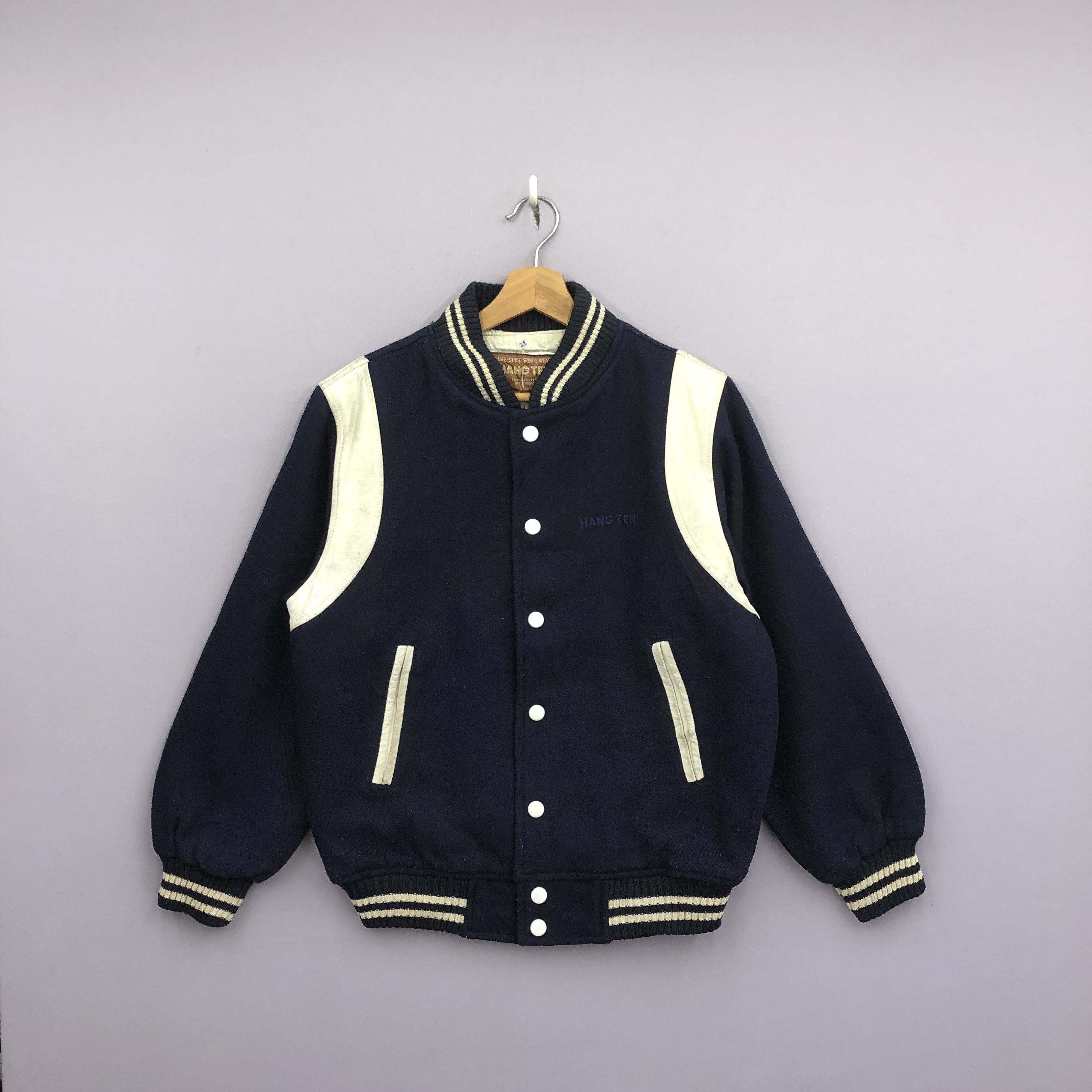 Vintage Vintage 70s Hangten Varsity Leather Wool Jackets Size M / US 6-8 / IT 42-44 - 1 Thumbnail