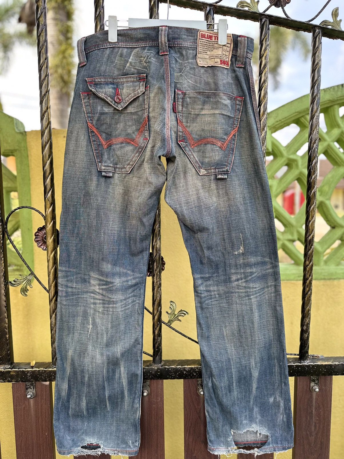 Kapital 💥Edwin Blue Trip 503💥 Crazy Design Edwin Carpenter💥 Size US 34 / EU 50 - 8 Thumbnail
