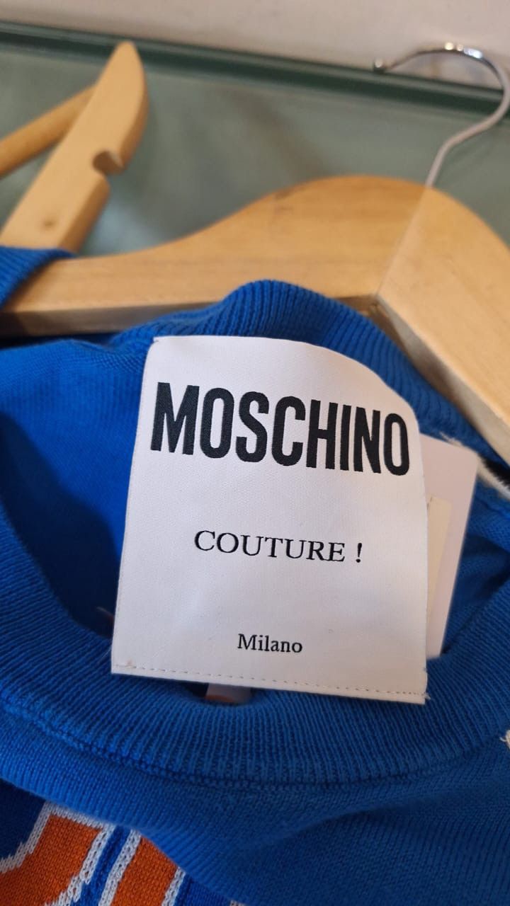 Moschino Moschino Couture Sweatshirt with Logo Print Orange Blue Size US M / EU 48-50 / 2 - 8 Thumbnail