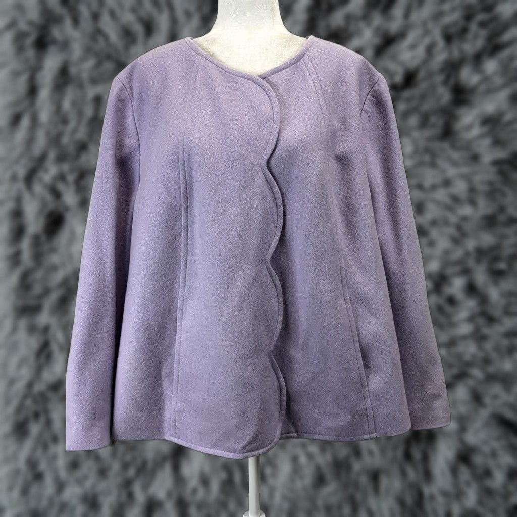 Talbots VINTAGE Talbots Wool Blazer Jacket Women Plus 24W Purple Italian Style Long Sleeve Size 4XL / US 24-26 - 1 Thumbnail
