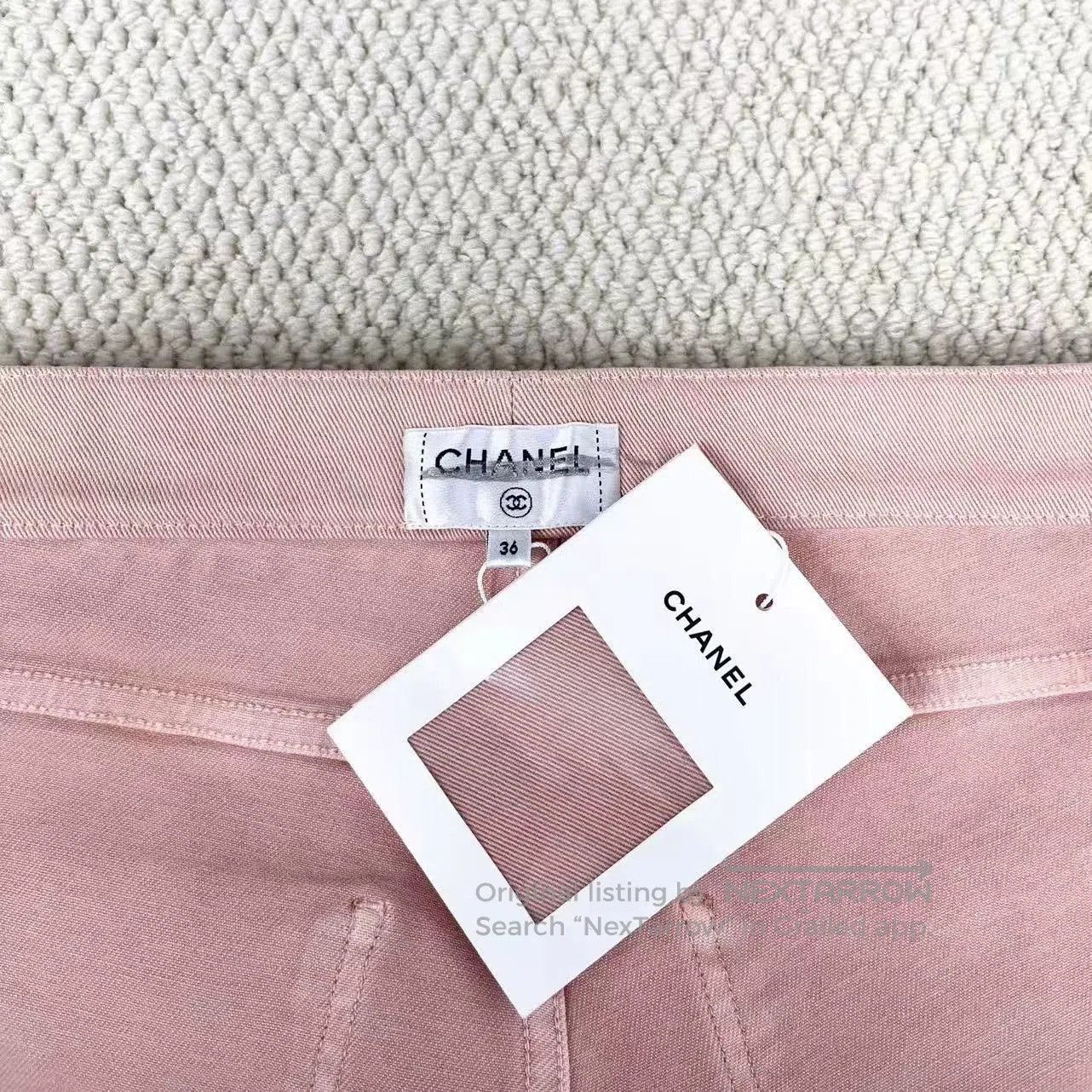 Chanel Chanel Pink High Waist Denim Pants. Size 35" - 3 Thumbnail