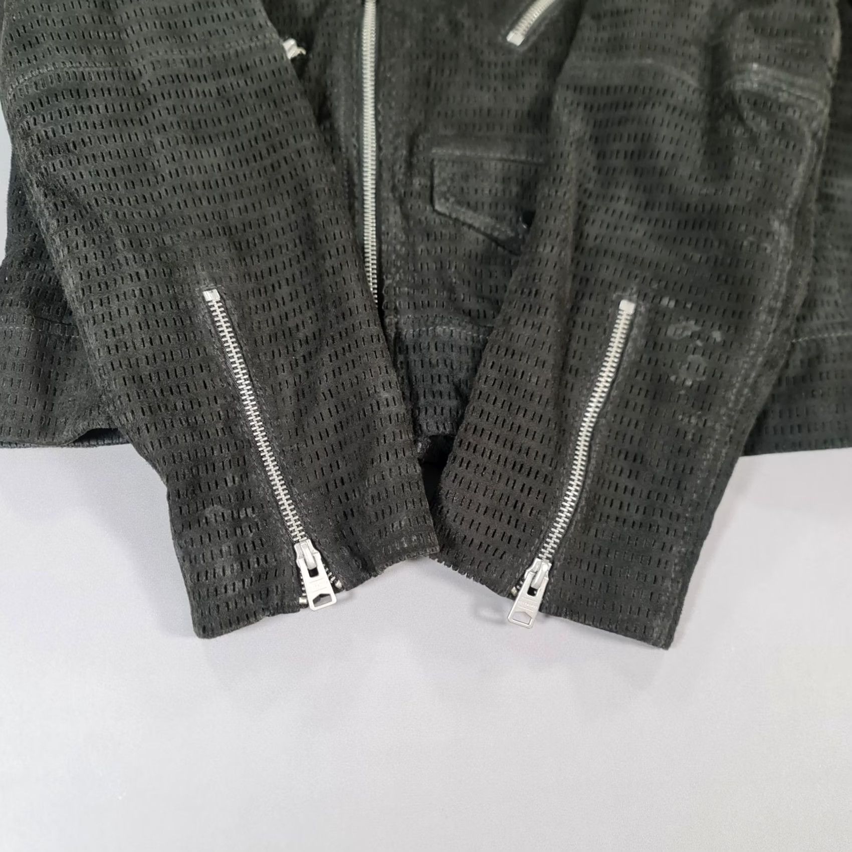 Allsaints AllSaints Mens Leather Jacket Black L Miller Biker Asymmetric Zip Size L / US 10 / IT 46 - 5 Thumbnail