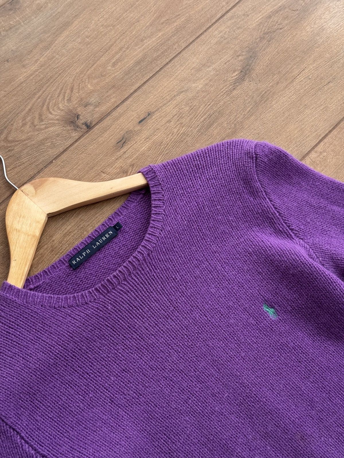 Polo Ralph Lauren × Ralph Lauren × Vintage Vintage Ralph Lauren W' Merino Wool Purple Sweater Size S / US 4 / IT 40 - 5 Thumbnail