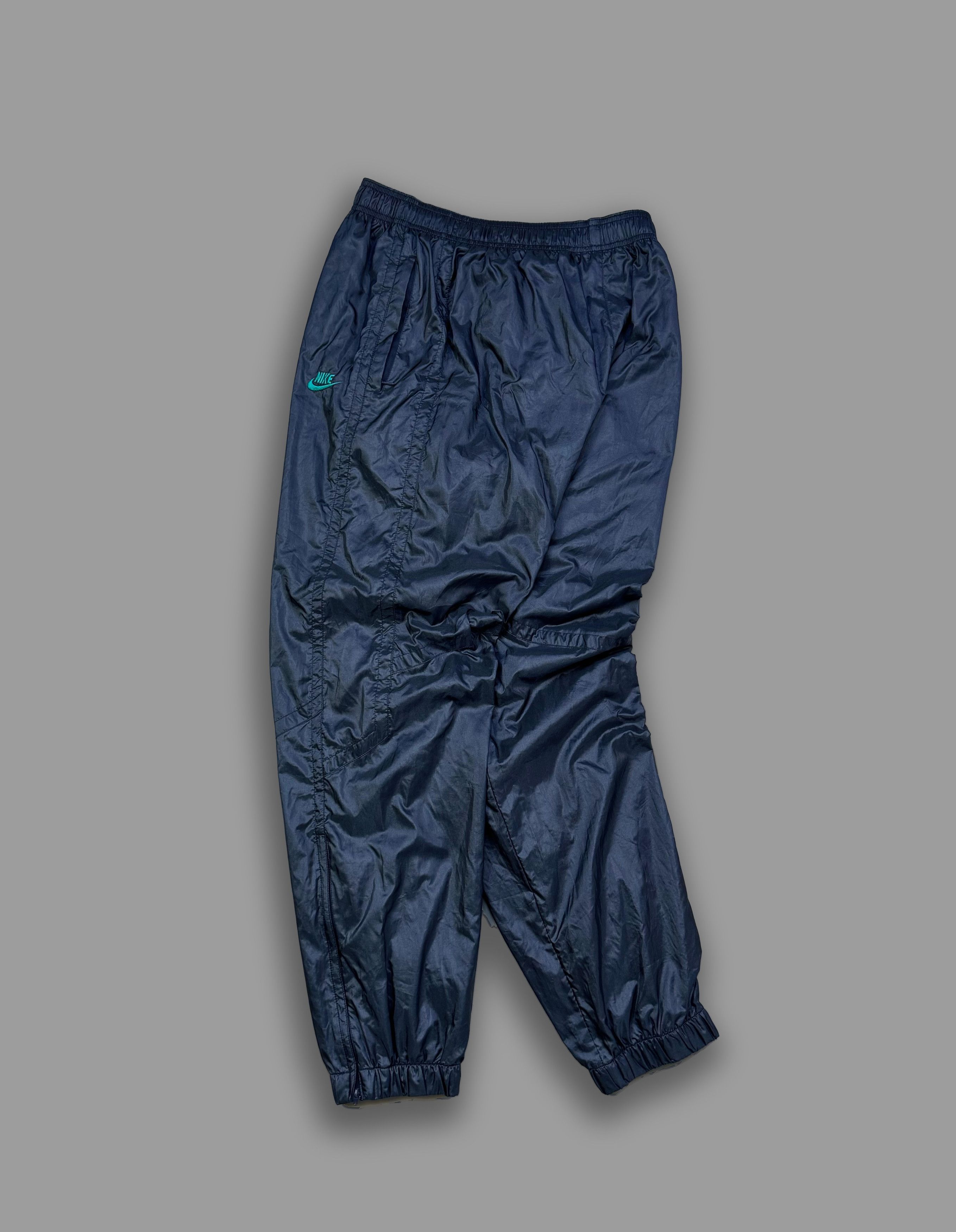 Nike × Vintage NIKE PREMIER 90S VINTAGE NYLON TRACK PANTS METALLIC BLUE Size US 34 / EU 50 - 2 Thumbnail