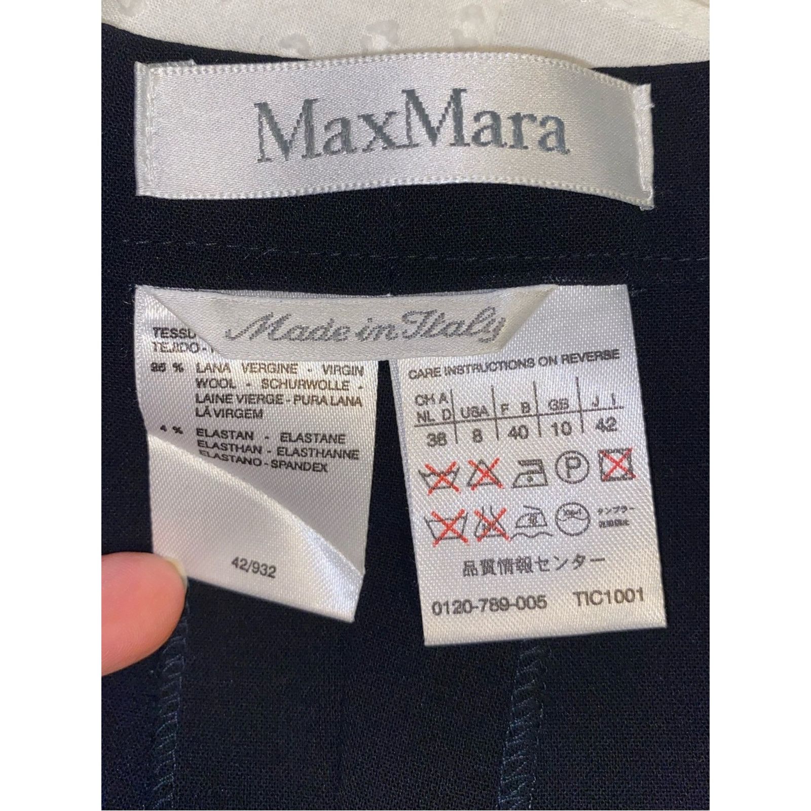 Max Mara MaxMara $650 Navy Blue Wool Blend Side Zip Pant Trouser 8 Size 30" / US 8 / IT 44 - 3 Thumbnail