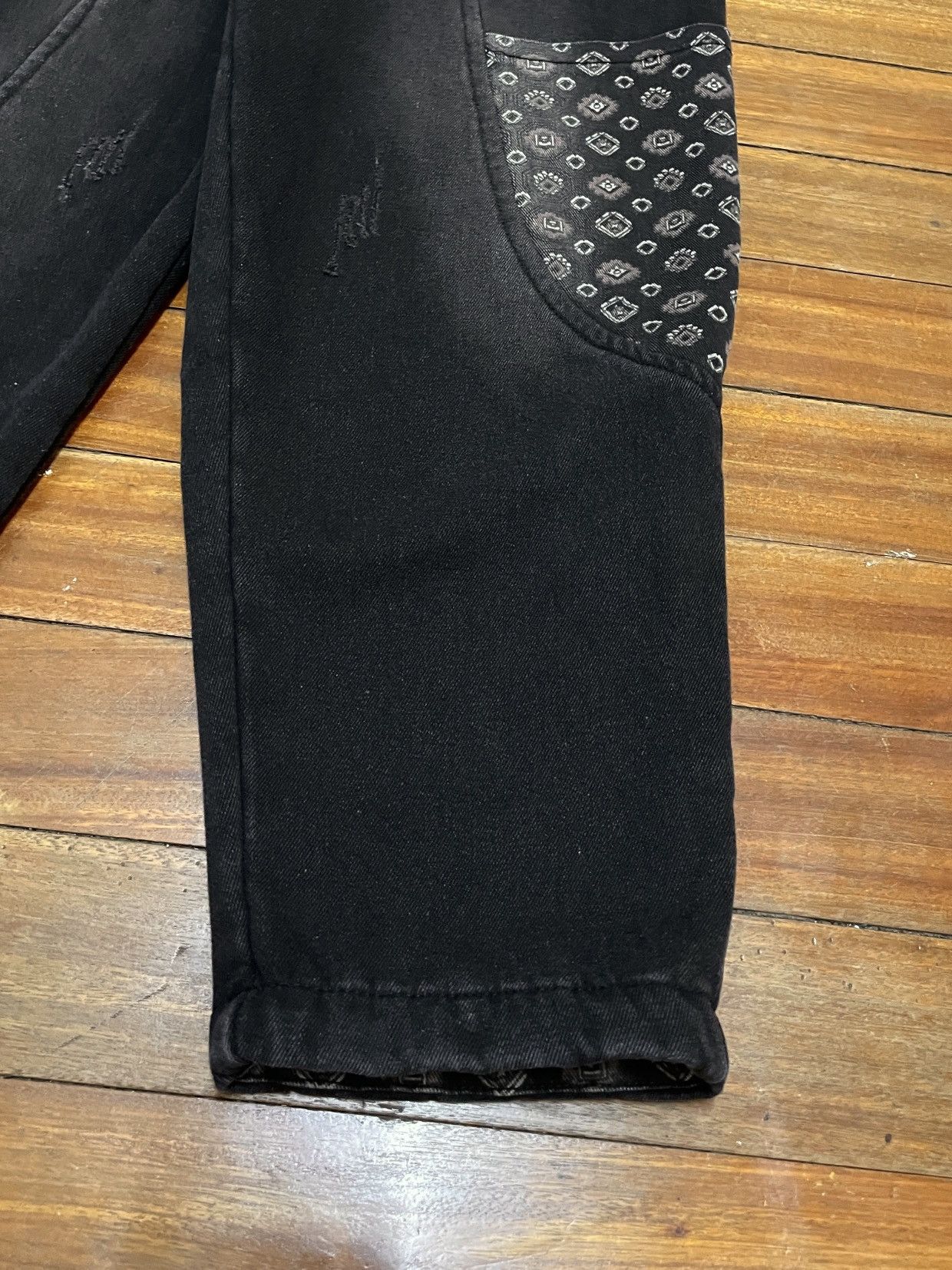 14th Addiction × Japanese Brand × Le Grande Bleu (L.G.B.) Rare Design Vintage Jizhiliao Patchwork Cropped Pants 2000s Size US 30 / EU 46 - 6 Thumbnail