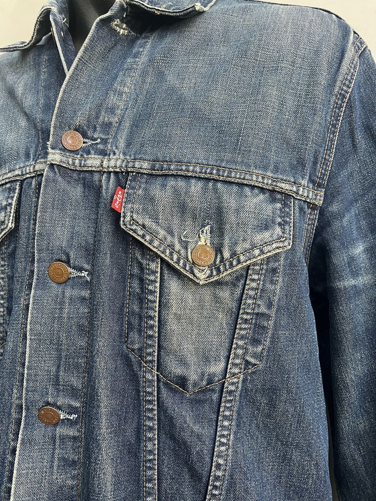 Levi's Levis Denim 90s trucker Jacket Blue Vintage y2k Size US XL / EU 56 / 4 - 3 Thumbnail