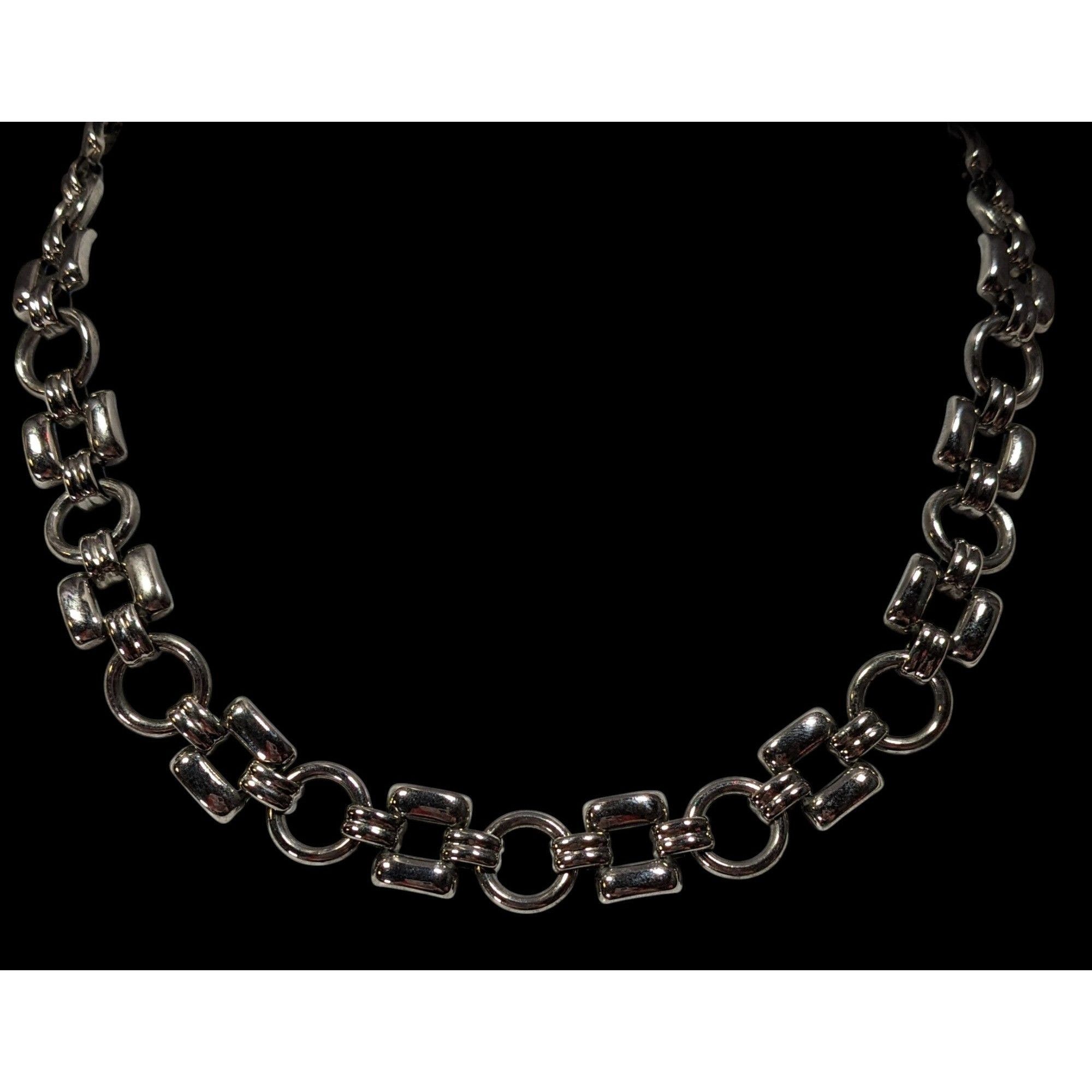 Other Vintage Trifari Geometric Link Silver Tone Necklace Size ONE SIZE - 5 Thumbnail