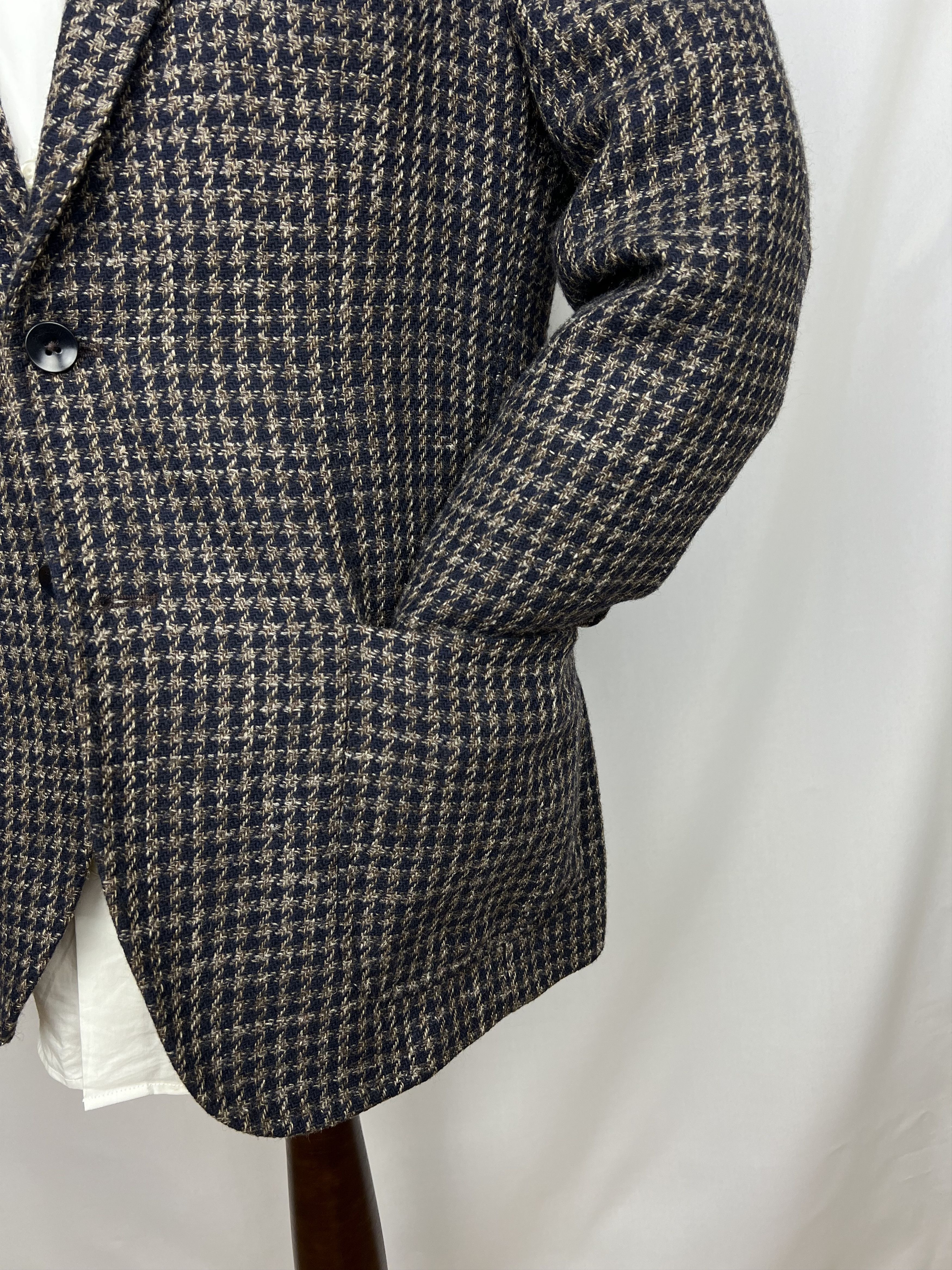 Paoloni Gorgeous Houndstooth Soft Wool Blend Unlined Sport Coat Size 40R - 8 Thumbnail