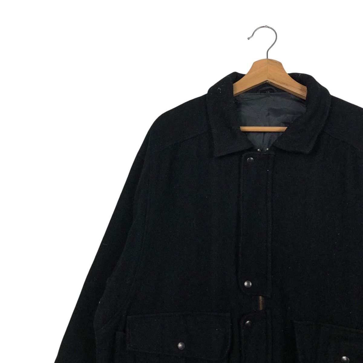 Japanese Brand Rich Black Vintage Wool Bomber Jacket Unbrandd Issey Miyake Size US L / EU 52-54 / 3 - 8 Thumbnail