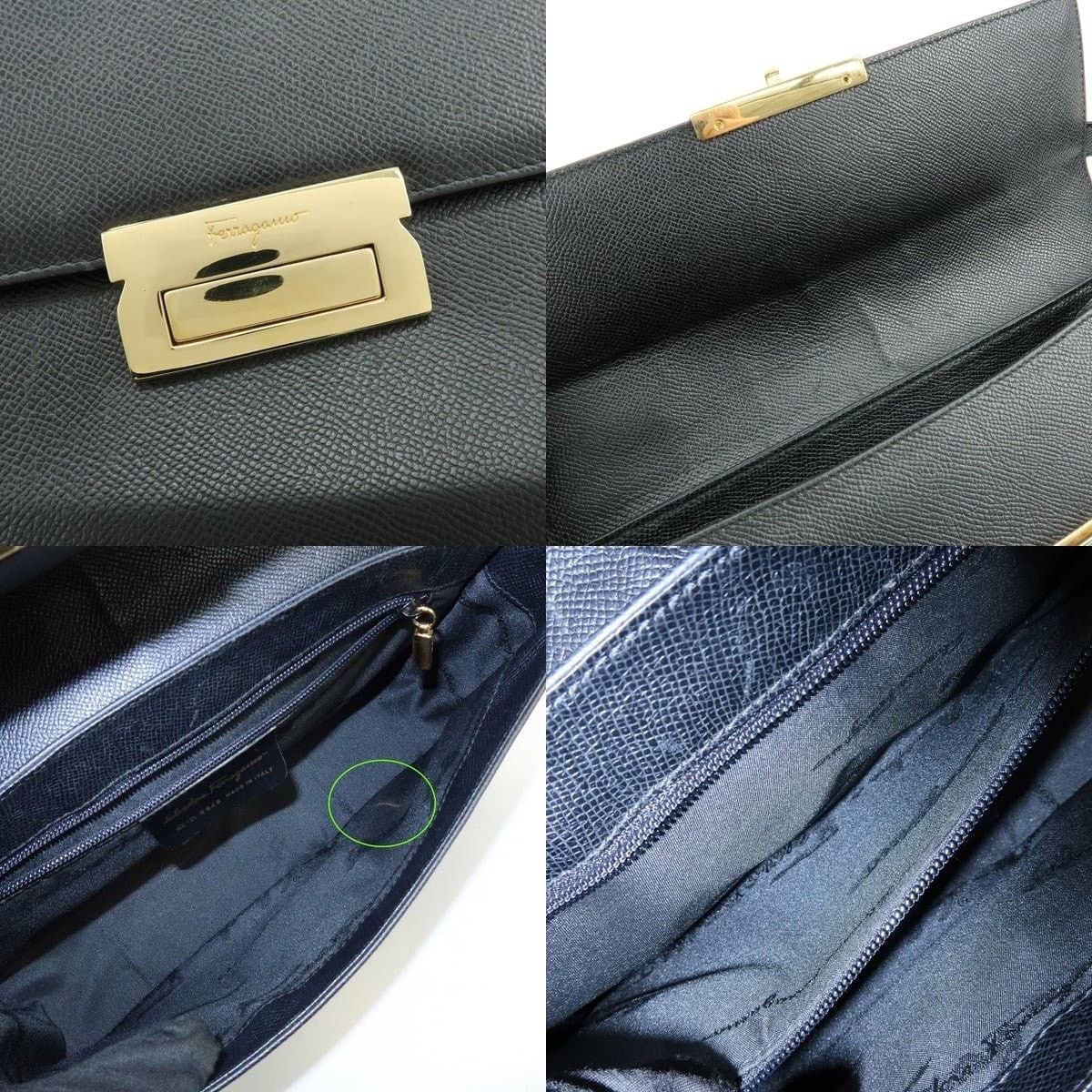 Salvatore Ferragamo Ferragamo Calfskin Shoulder Bag Black Size ONE SIZE - 7 Thumbnail